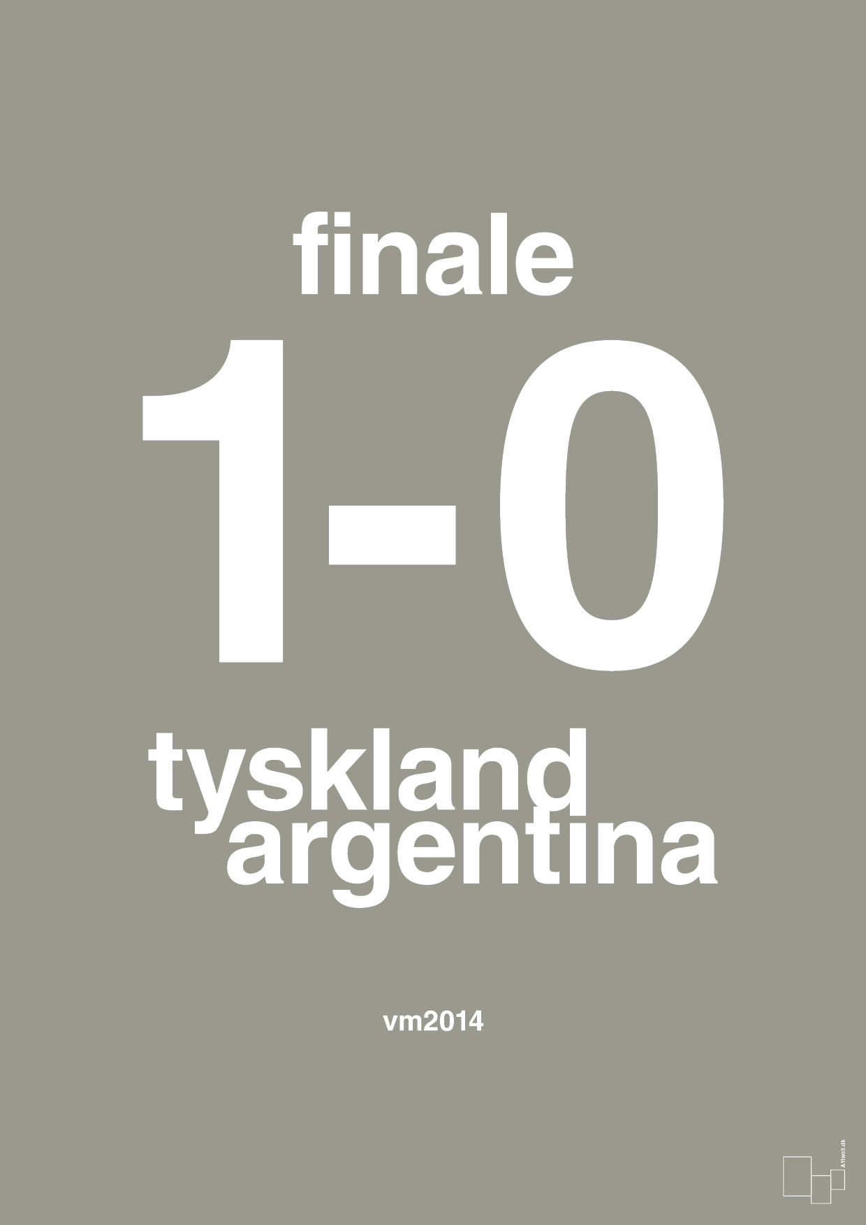 resultat for fodbold vm finalen i 2014 - Plakat med Sport & Fritid i Battleship Gray