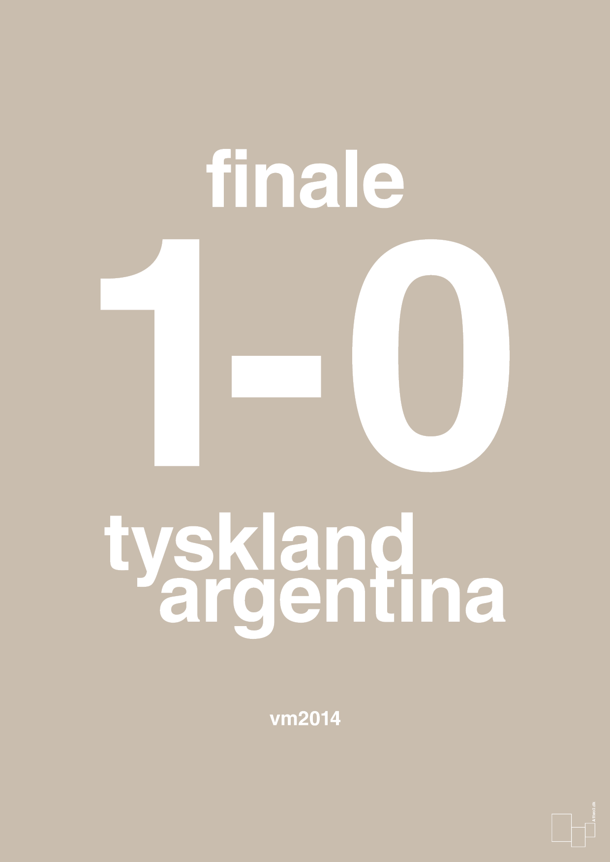 resultat for fodbold vm finalen i 2014 - Plakat med Sport & Fritid i Creamy Mushroom