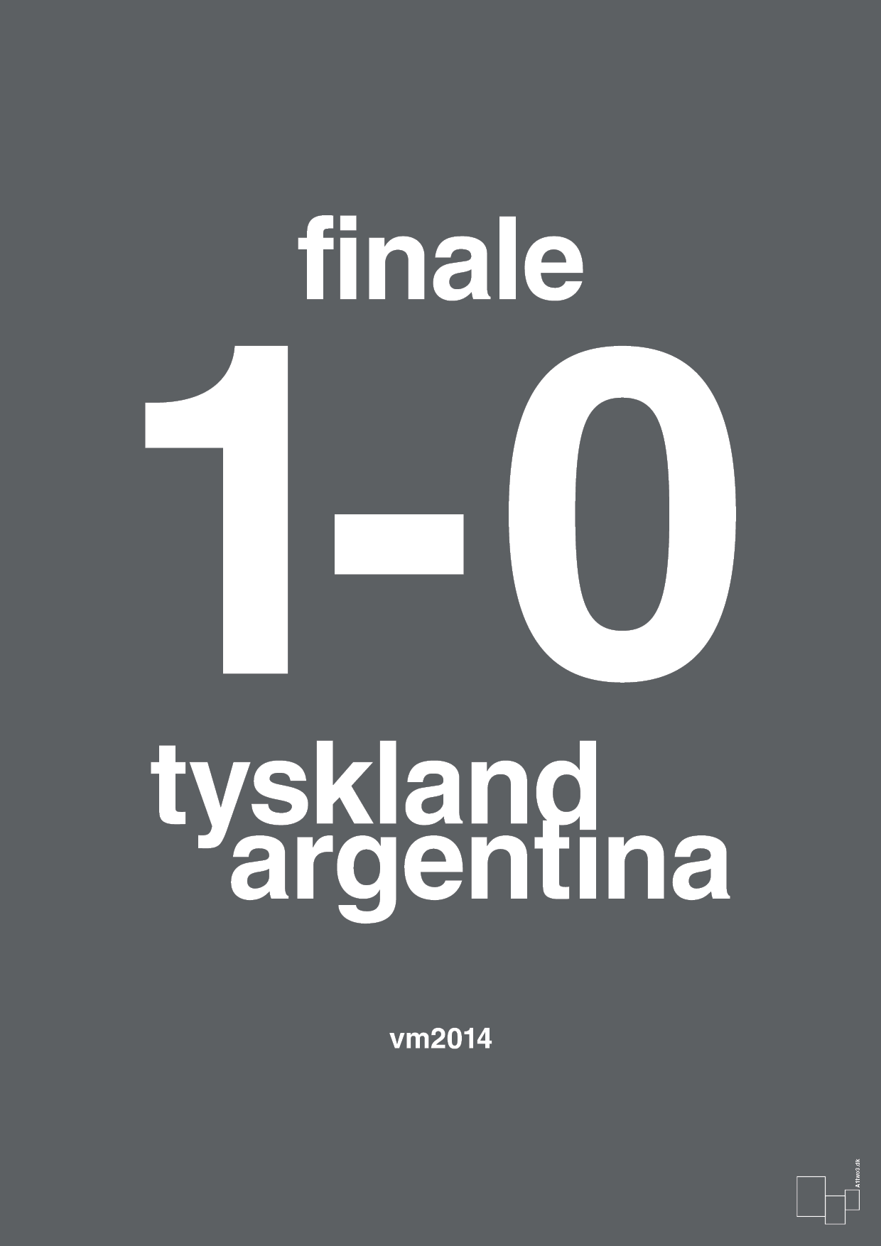 resultat for fodbold vm finalen i 2014 - Plakat med Sport & Fritid i Graphic Charcoal