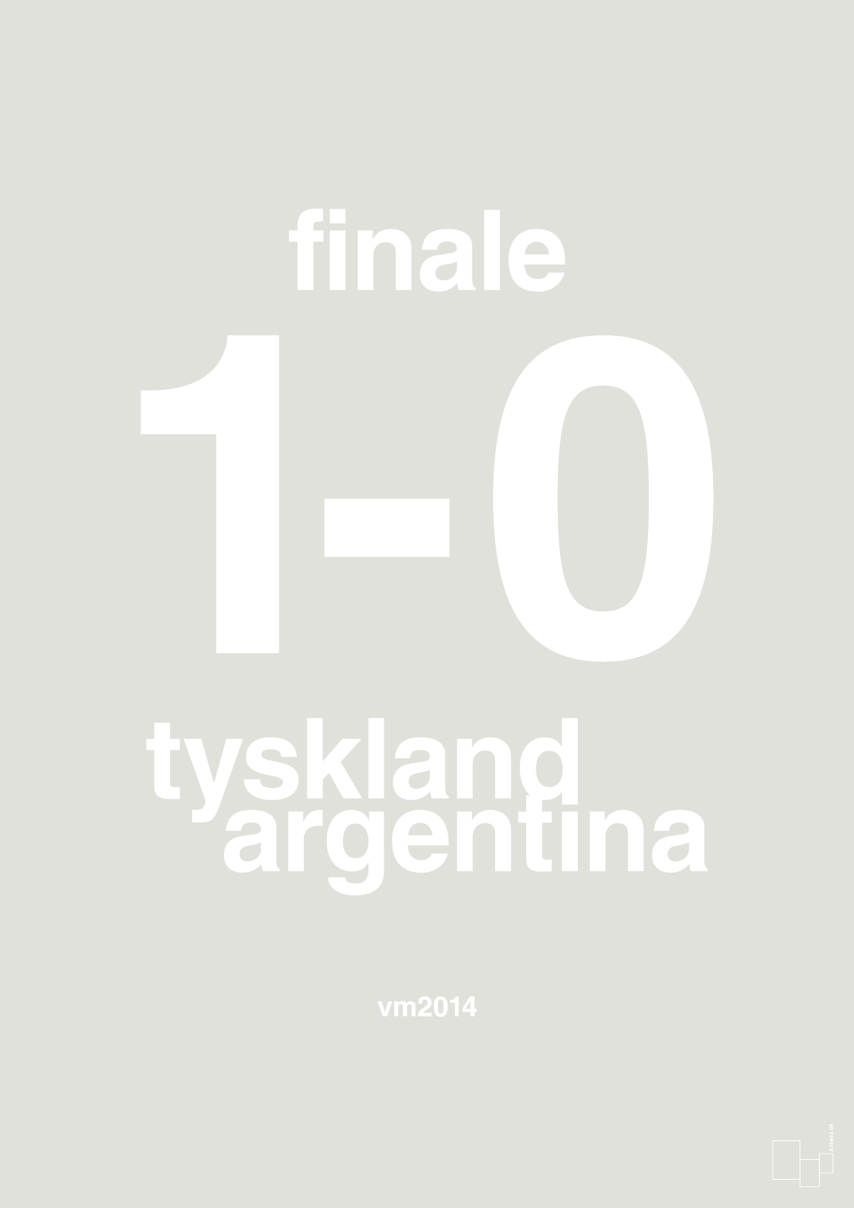 resultat for fodbold vm finalen i 2014 - Plakat med Sport & Fritid i Painters White