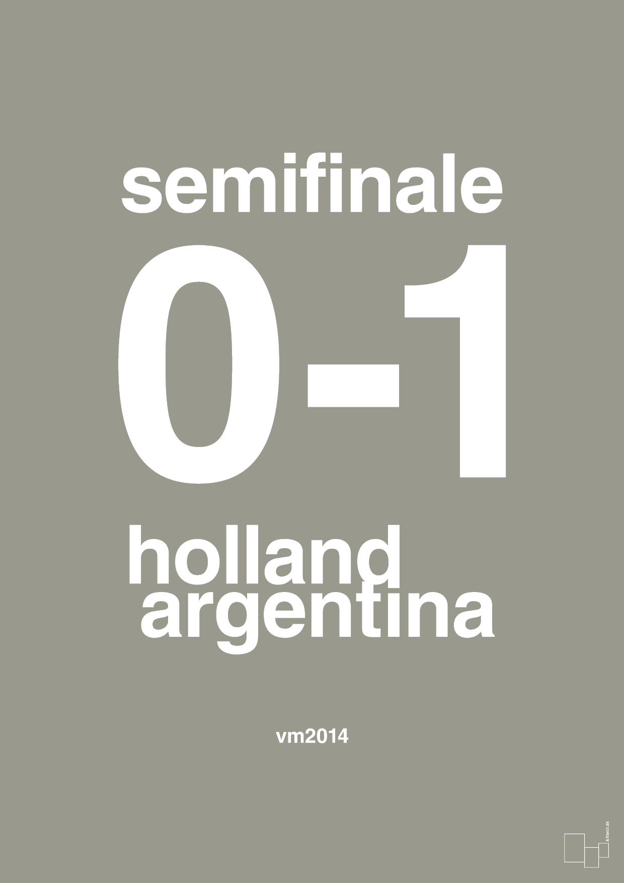 resultat for fodbold vm semifinale A i 2014 - Plakat med Sport & Fritid i Battleship Gray