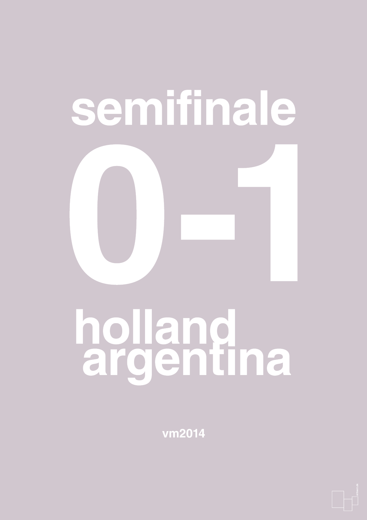 resultat for fodbold vm semifinale A i 2014 - Plakat med Sport & Fritid i Dusty Lilac