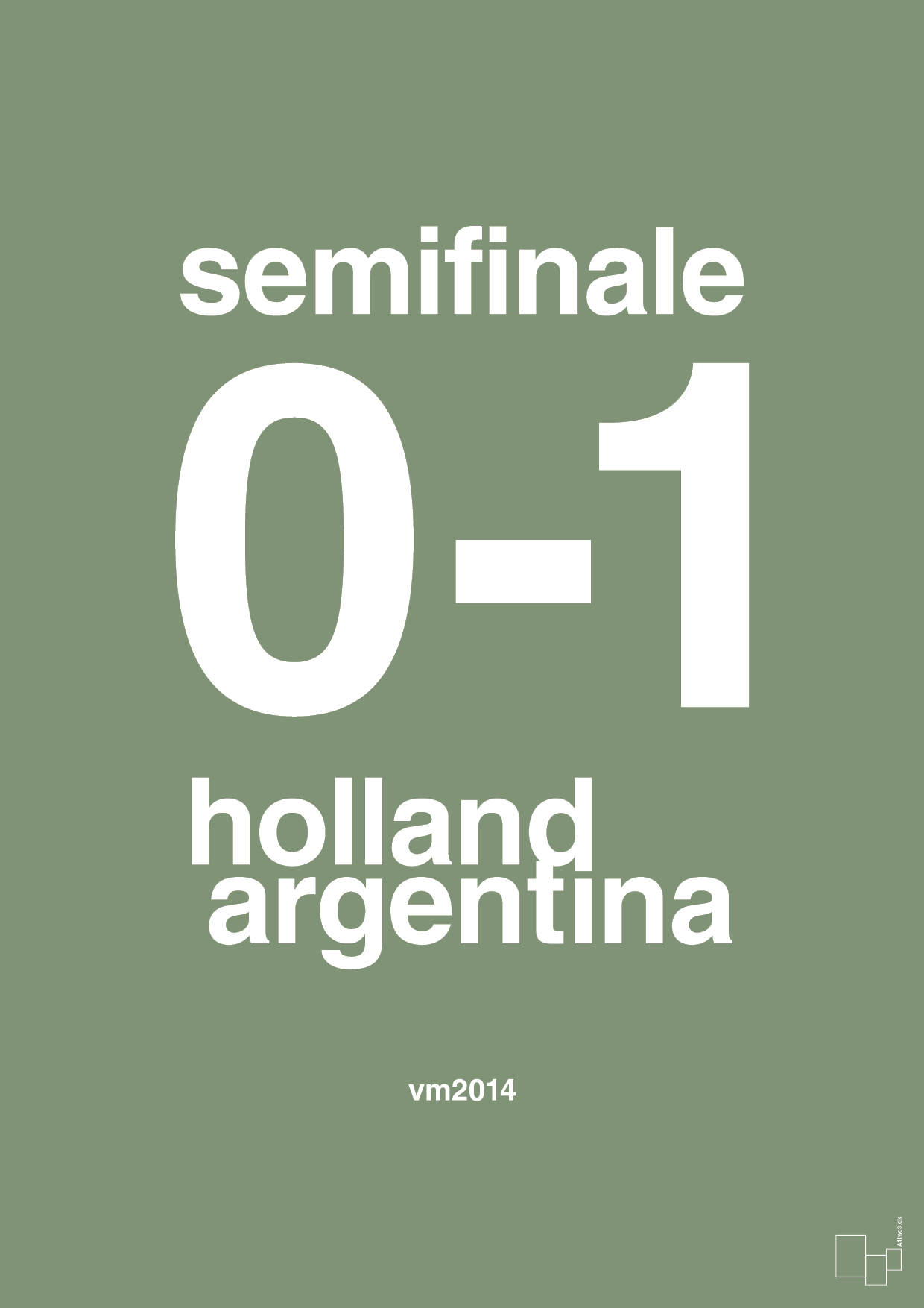 resultat for fodbold vm semifinale A i 2014 - Plakat med Sport & Fritid i Jade