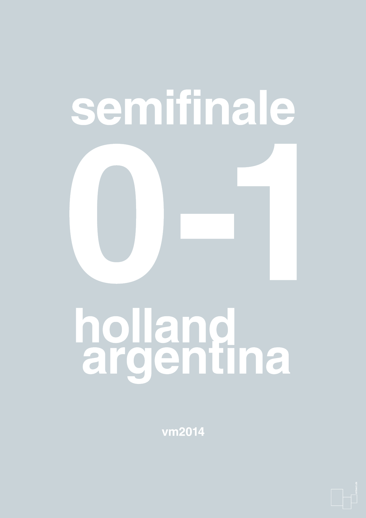 resultat for fodbold vm semifinale A i 2014 - Plakat med Sport & Fritid i Light Drizzle