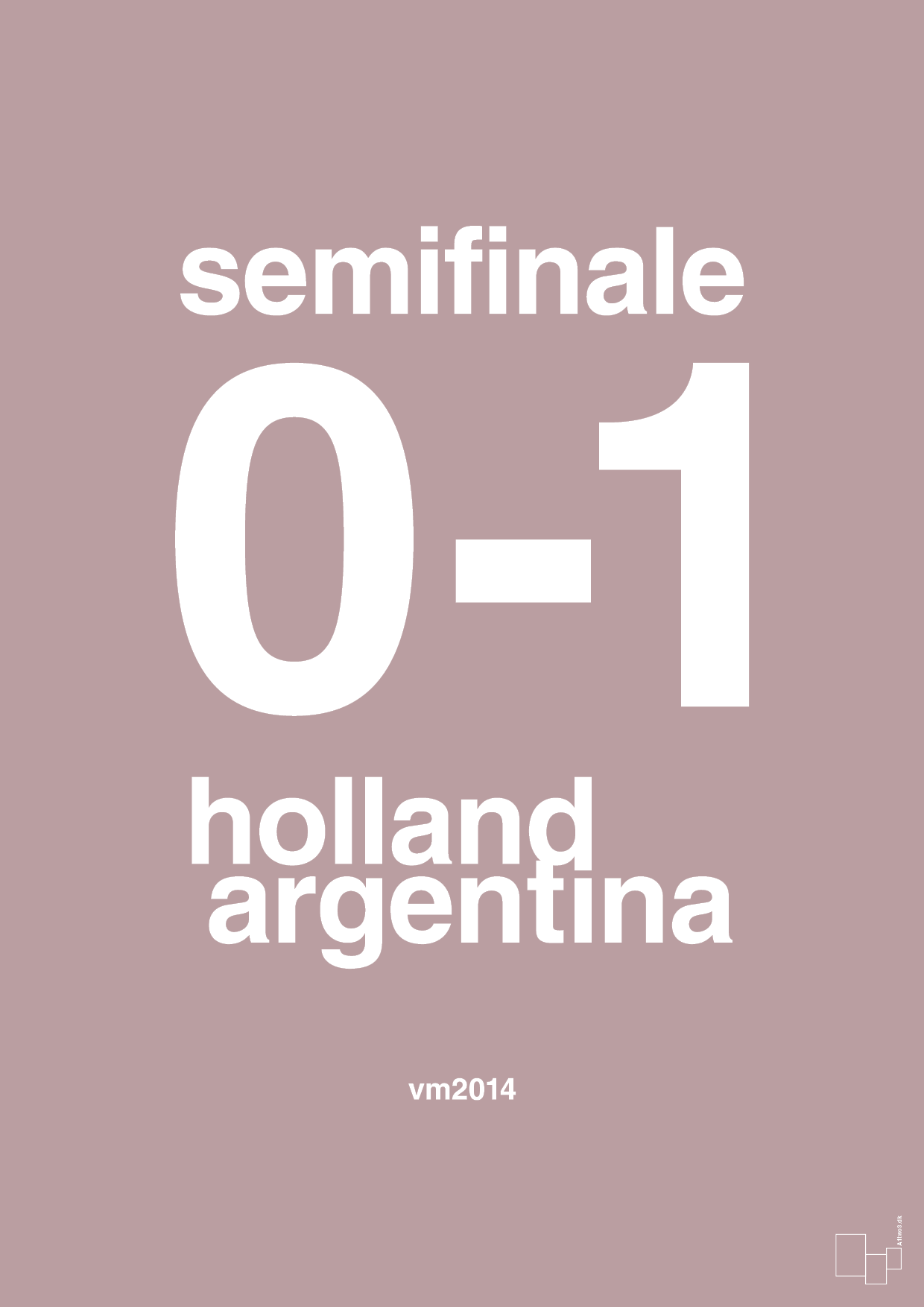resultat for fodbold vm semifinale A i 2014 - Plakat med Sport & Fritid i Light Rose
