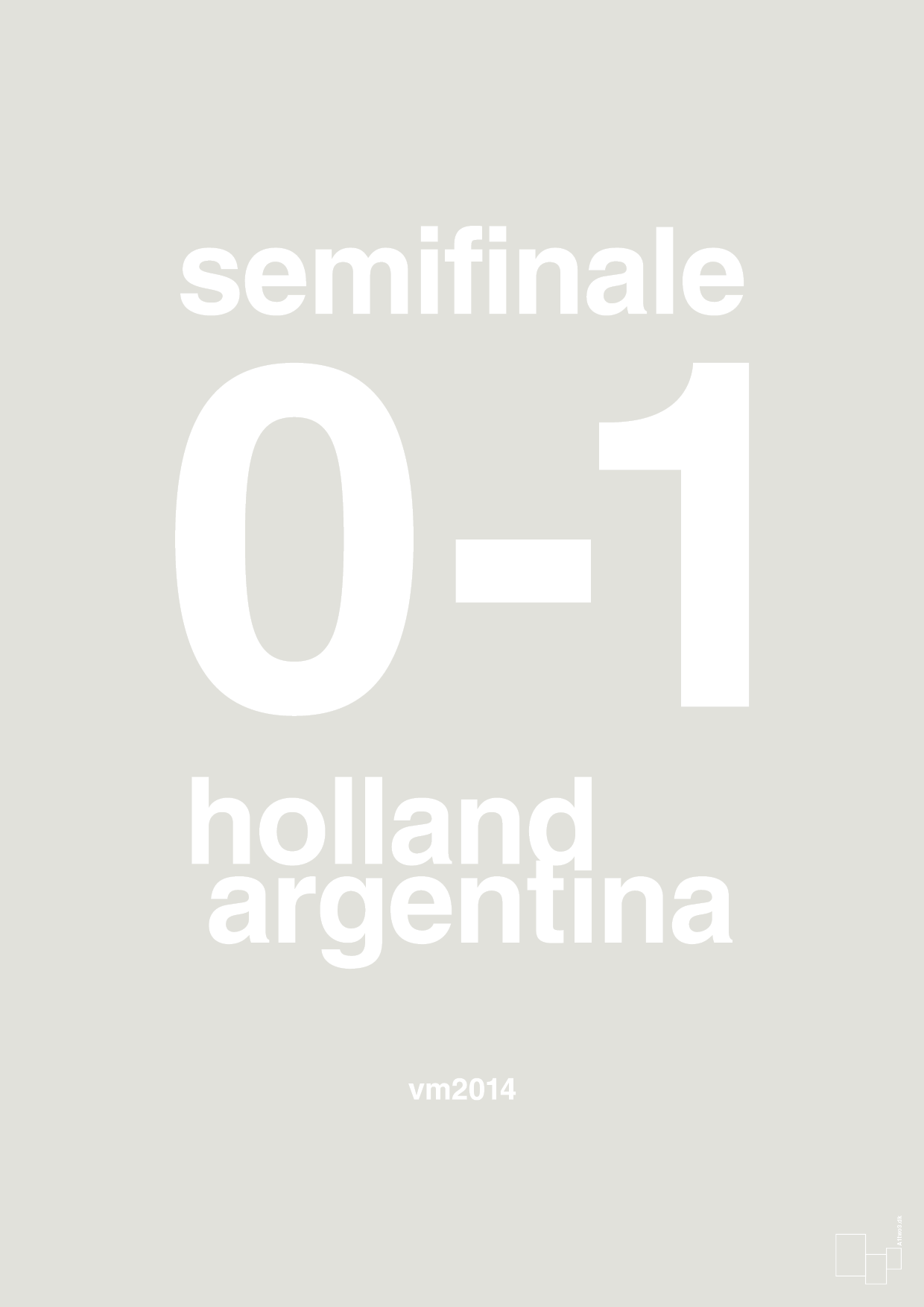 resultat for fodbold vm semifinale A i 2014 - Plakat med Sport & Fritid i Painters White