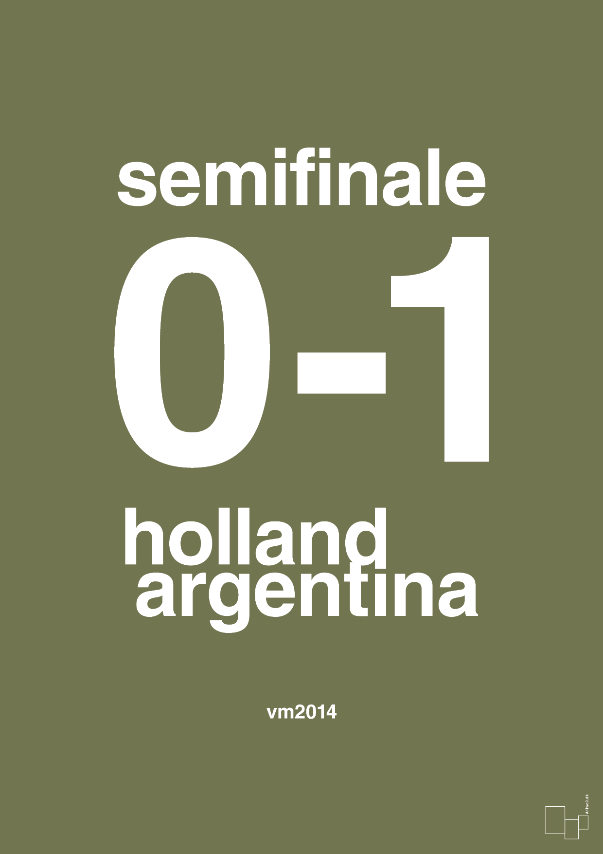 resultat for fodbold vm semifinale A i 2014 - Plakat med Sport & Fritid i Secret Meadow