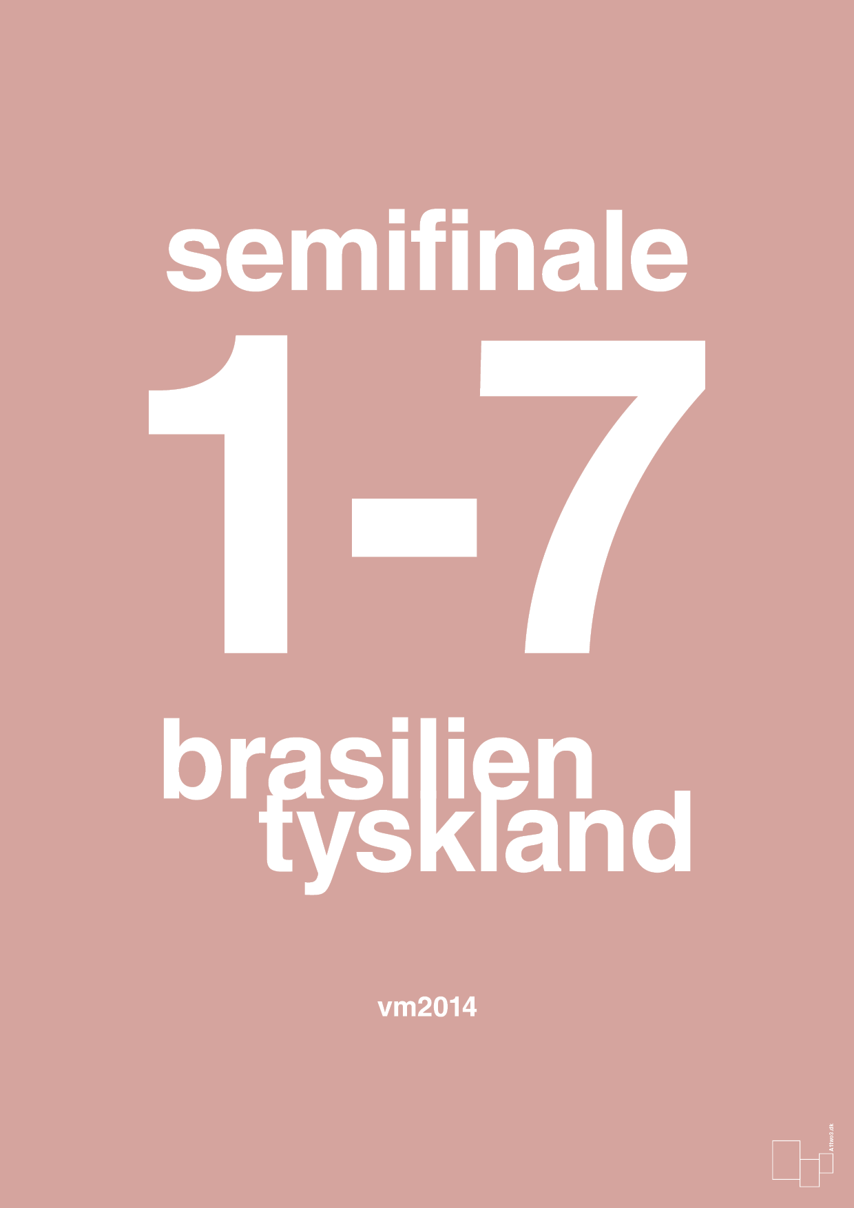 resultat for fodbold vm semifinale B i 2014 - Plakat med Sport & Fritid i Bubble Shell