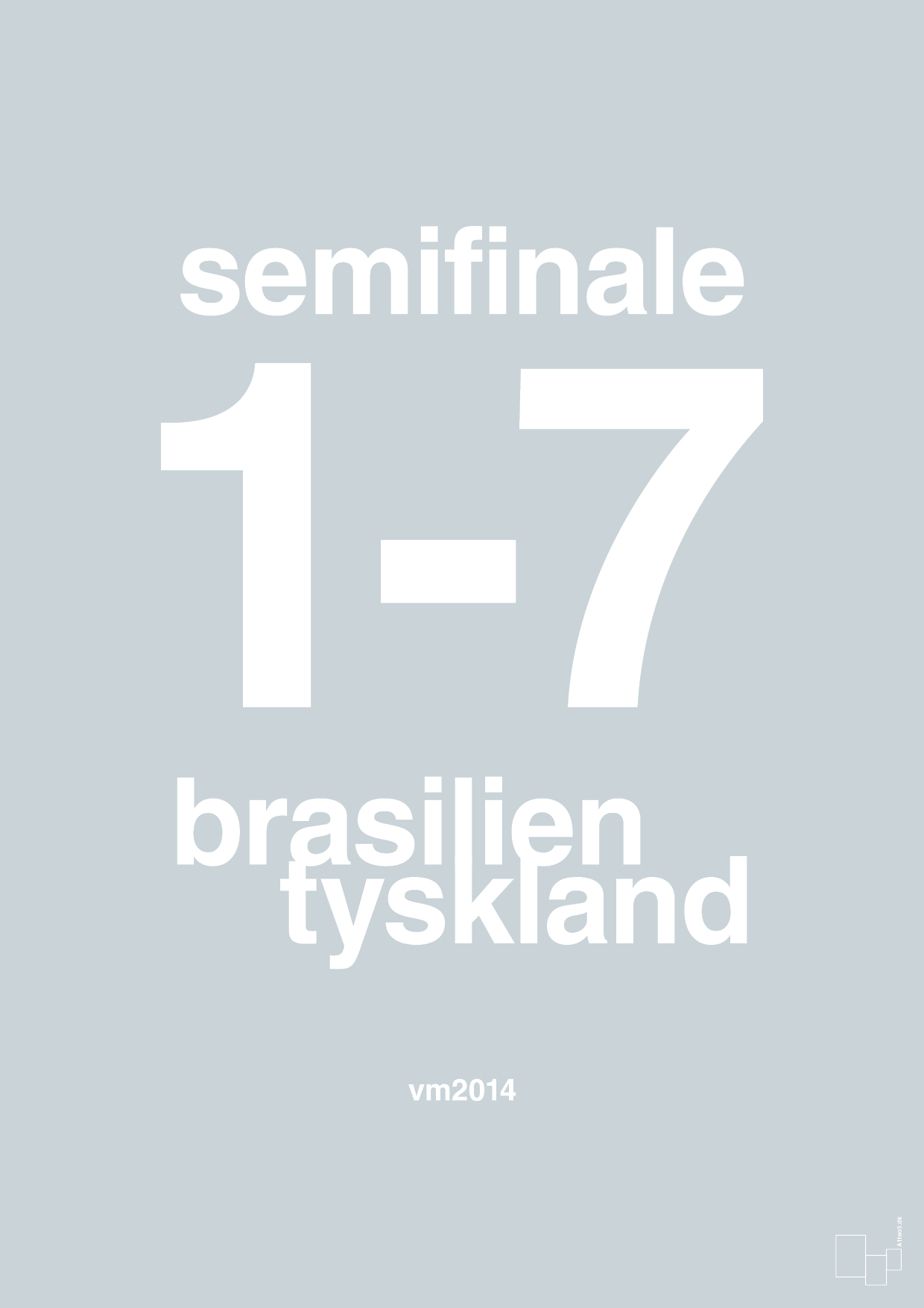 resultat for fodbold vm semifinale B i 2014 - Plakat med Sport & Fritid i Light Drizzle