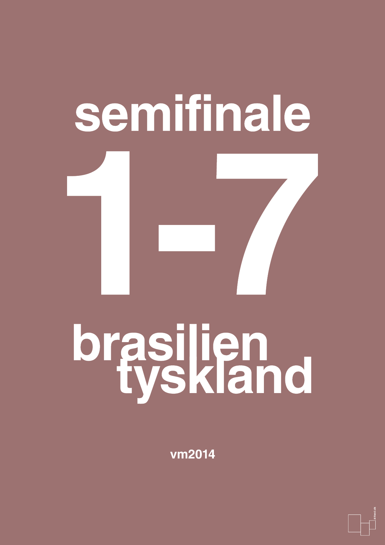 resultat for fodbold vm semifinale B i 2014 - Plakat med Sport & Fritid i Plum