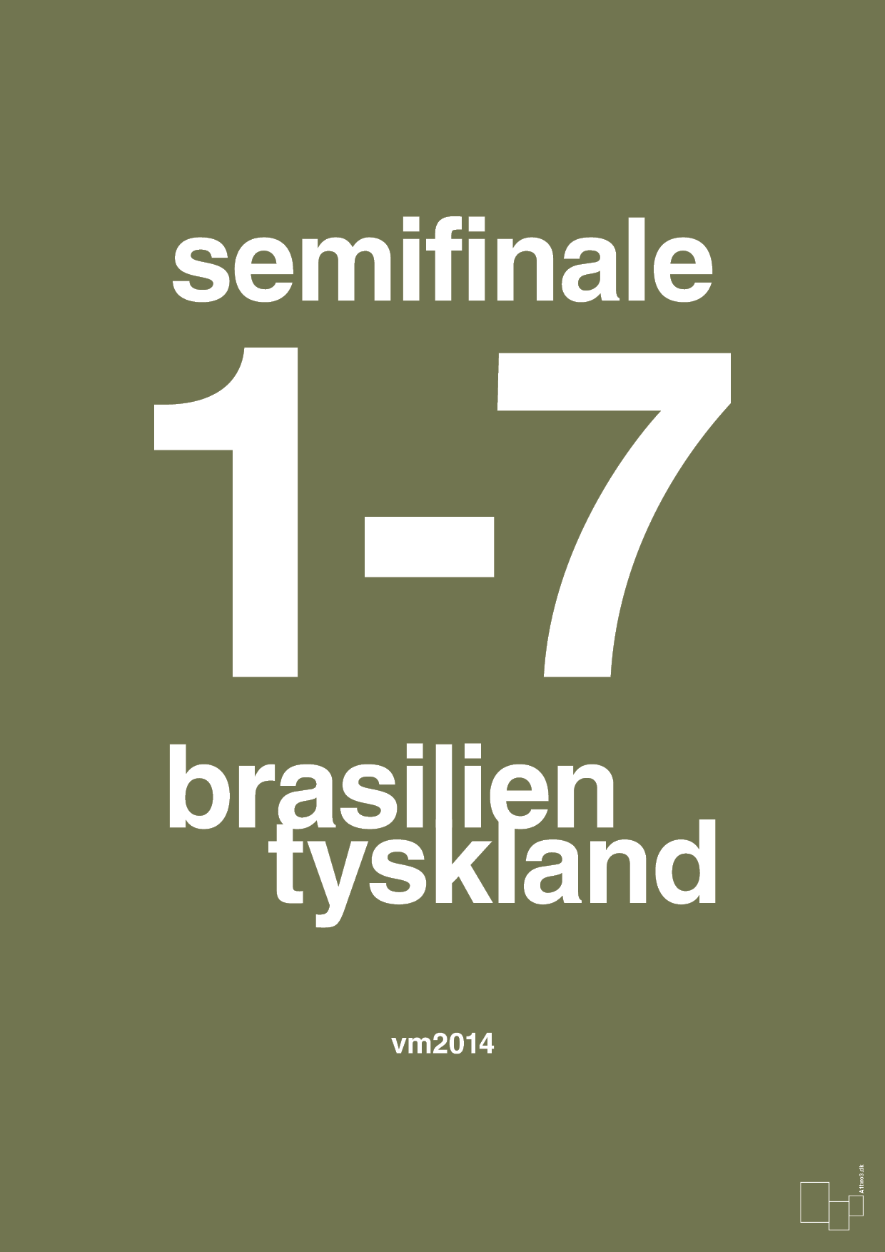 resultat for fodbold vm semifinale B i 2014 - Plakat med Sport & Fritid i Secret Meadow