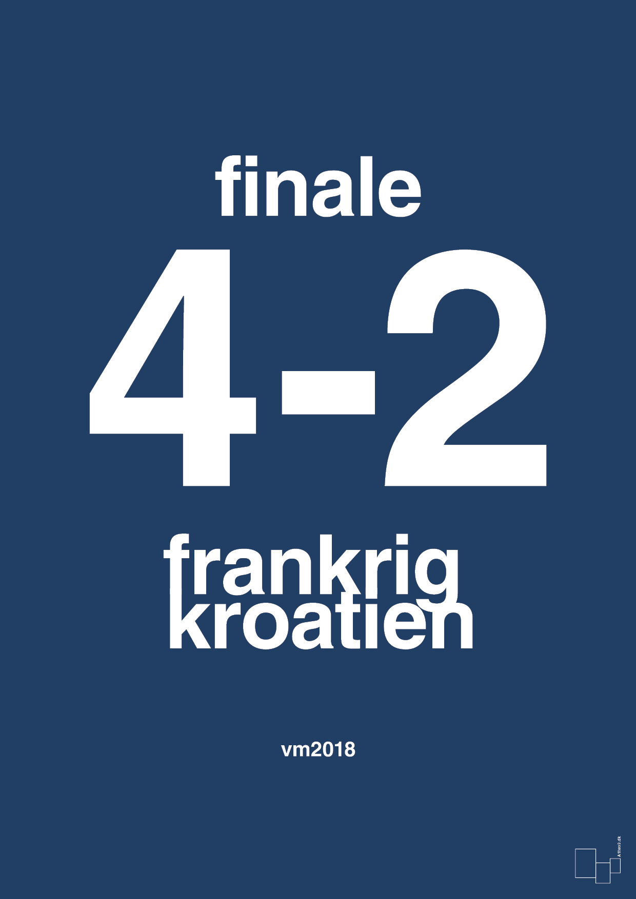 resultat for fodbold vm finalen i 2018 - Plakat med Sport & Fritid i Lapis Blue