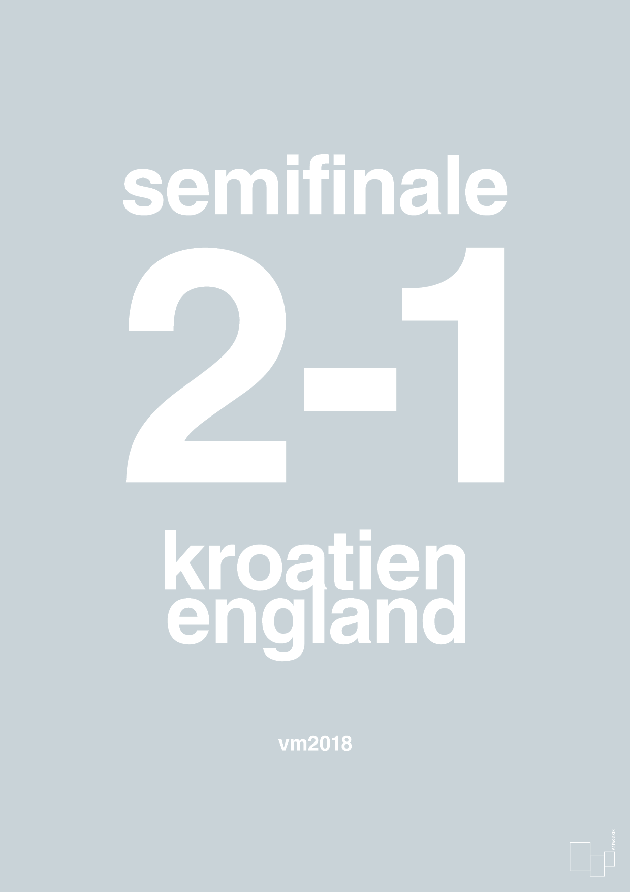 resultat for fodbold vm semifinale A i 2018 - Plakat med Sport & Fritid i Light Drizzle
