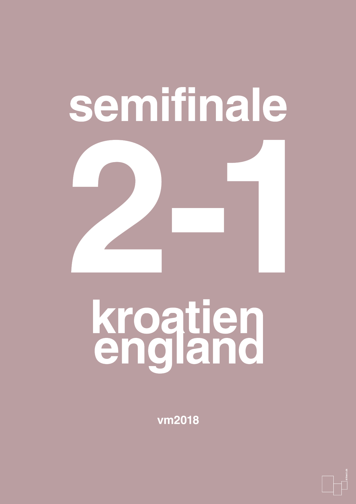 resultat for fodbold vm semifinale A i 2018 - Plakat med Sport & Fritid i Light Rose