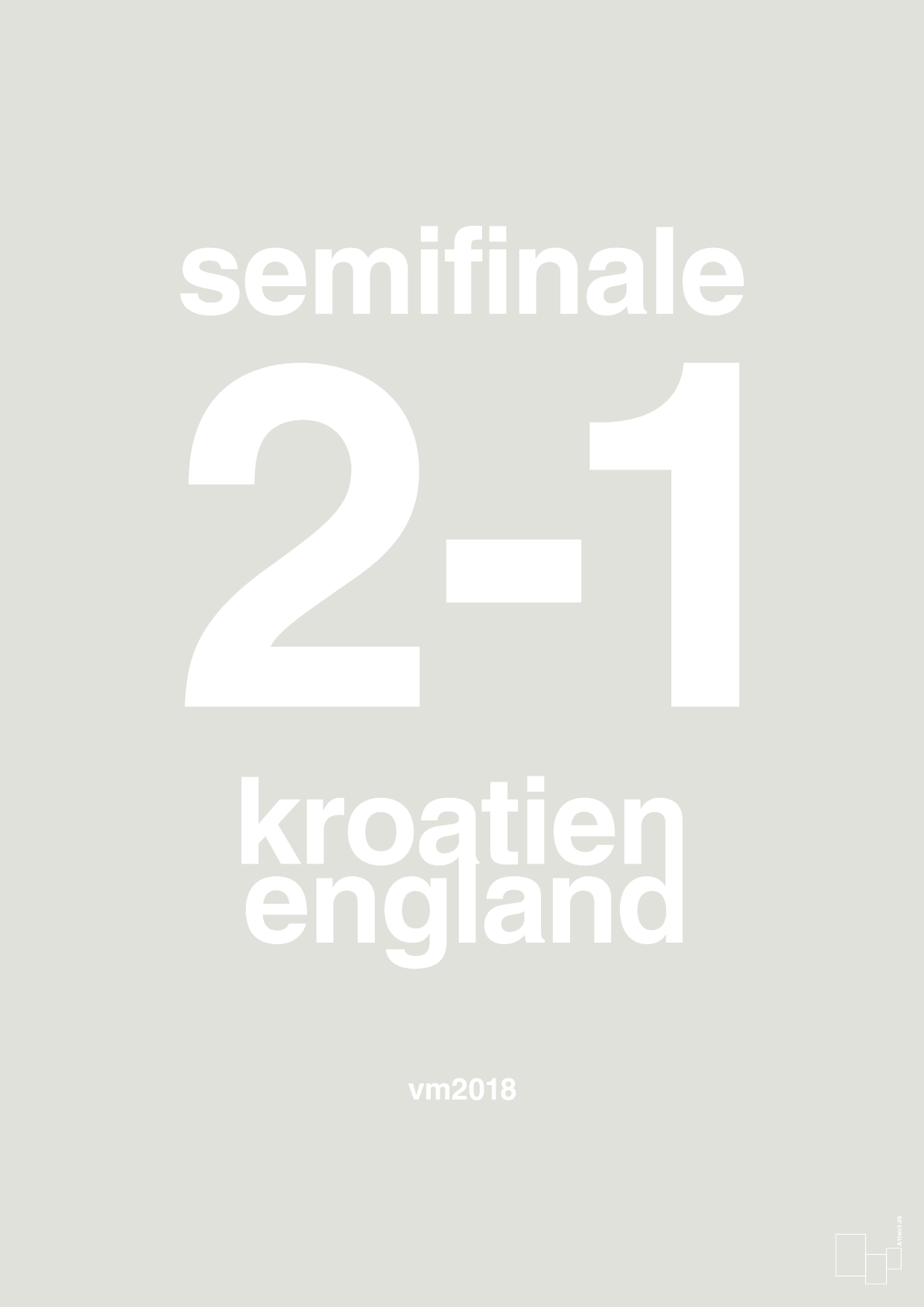 resultat for fodbold vm semifinale A i 2018 - Plakat med Sport & Fritid i Painters White
