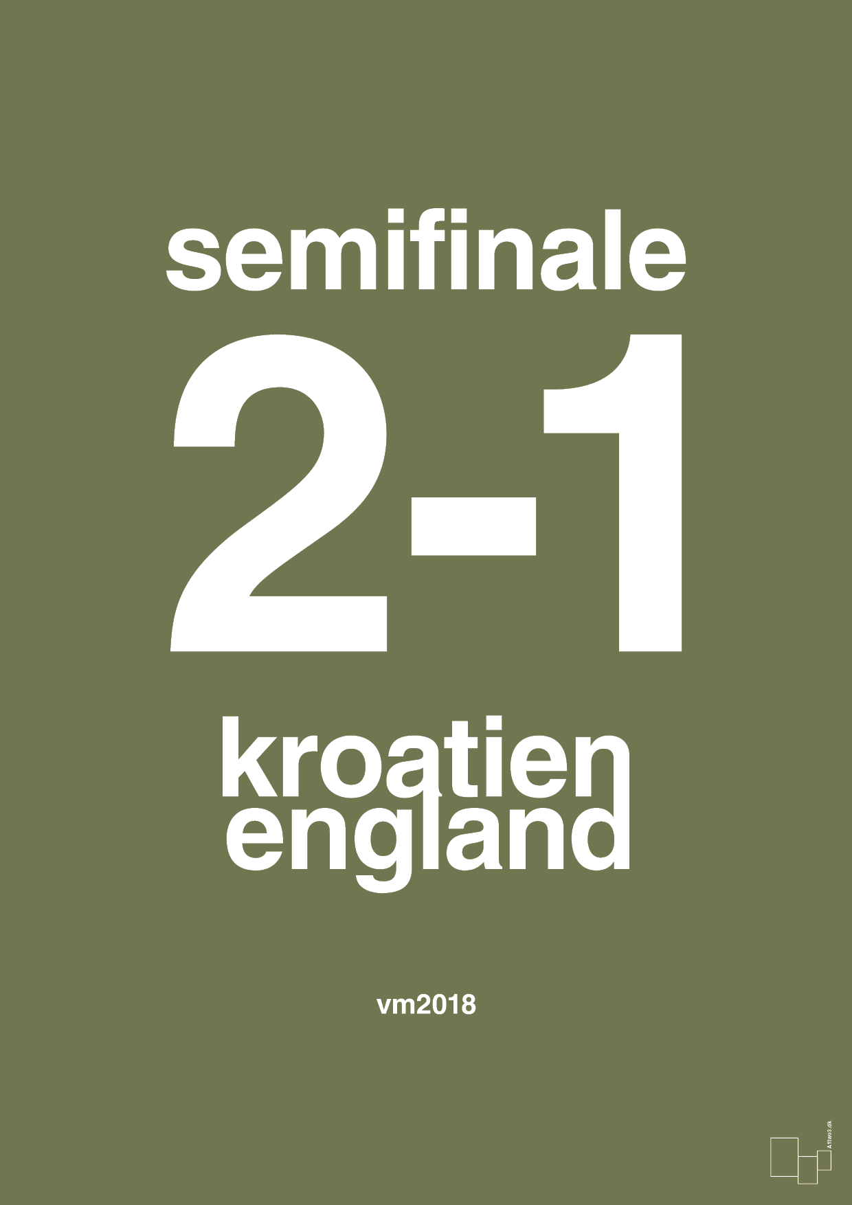 resultat for fodbold vm semifinale A i 2018 - Plakat med Sport & Fritid i Secret Meadow