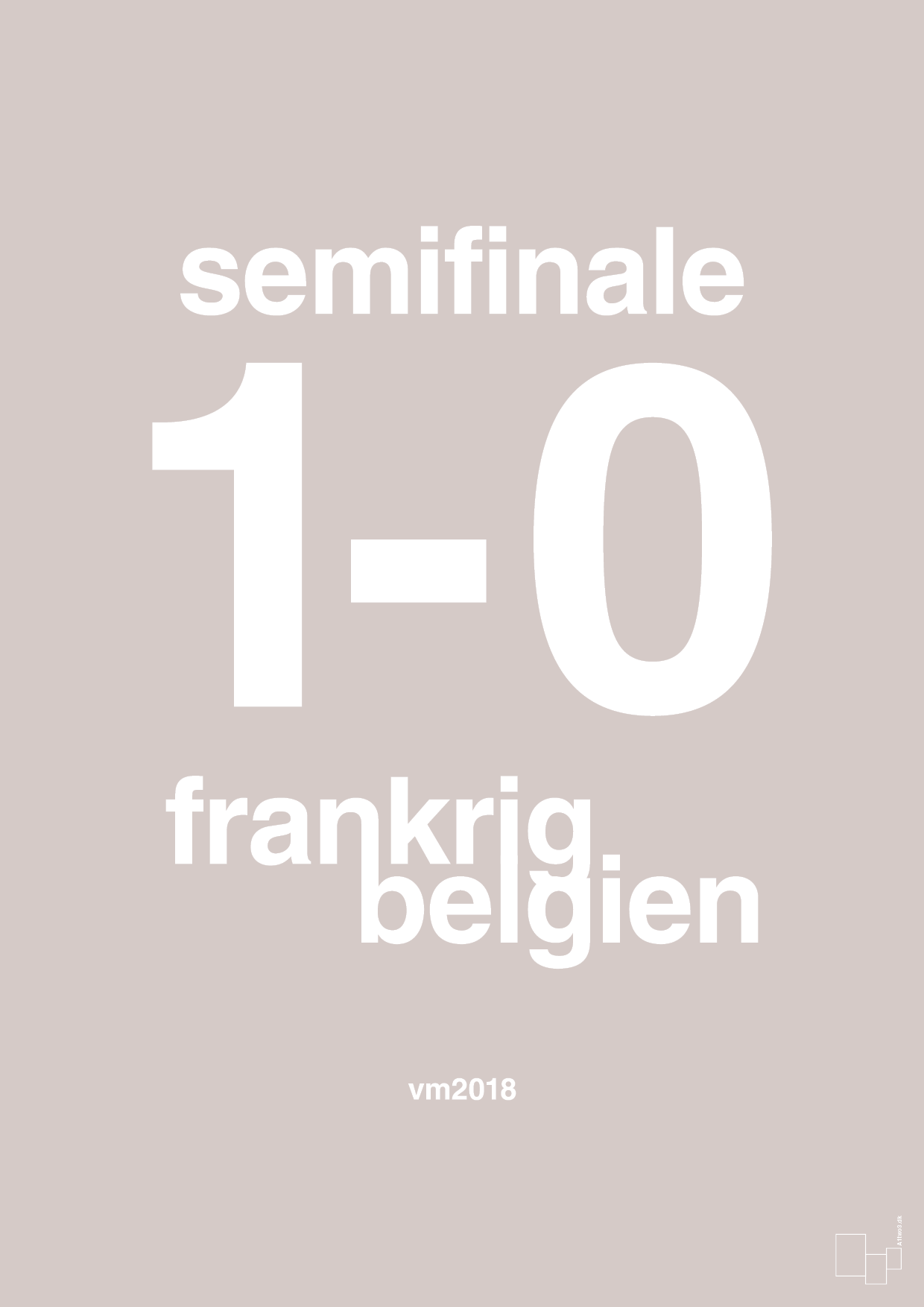 resultat for fodbold vm semifinale B i 2018 - Plakat med Sport & Fritid i Broken Beige