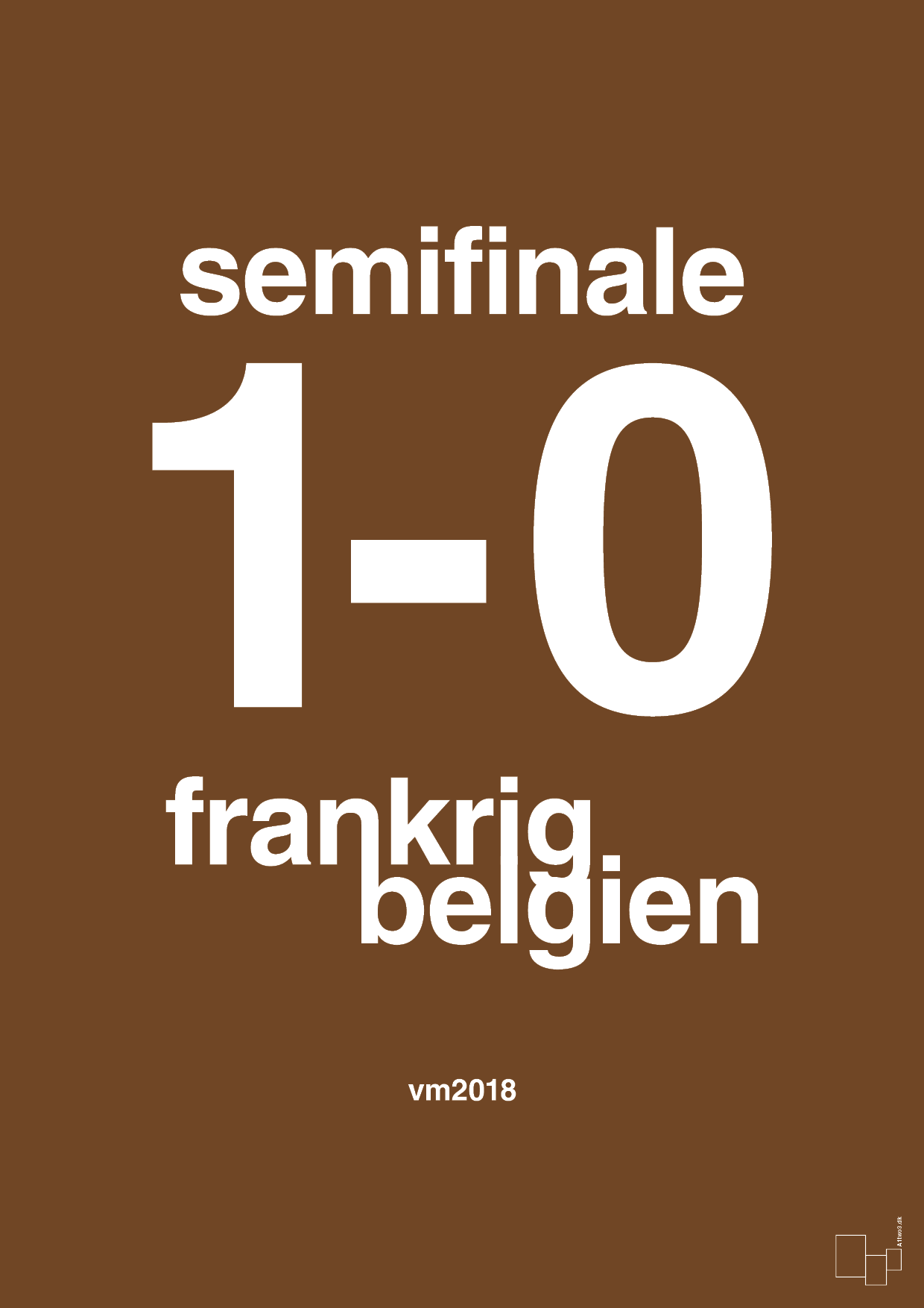 resultat for fodbold vm semifinale B i 2018 - Plakat med Sport & Fritid i Dark Brown