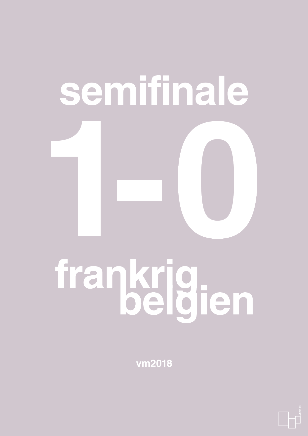 resultat for fodbold vm semifinale B i 2018 - Plakat med Sport & Fritid i Dusty Lilac