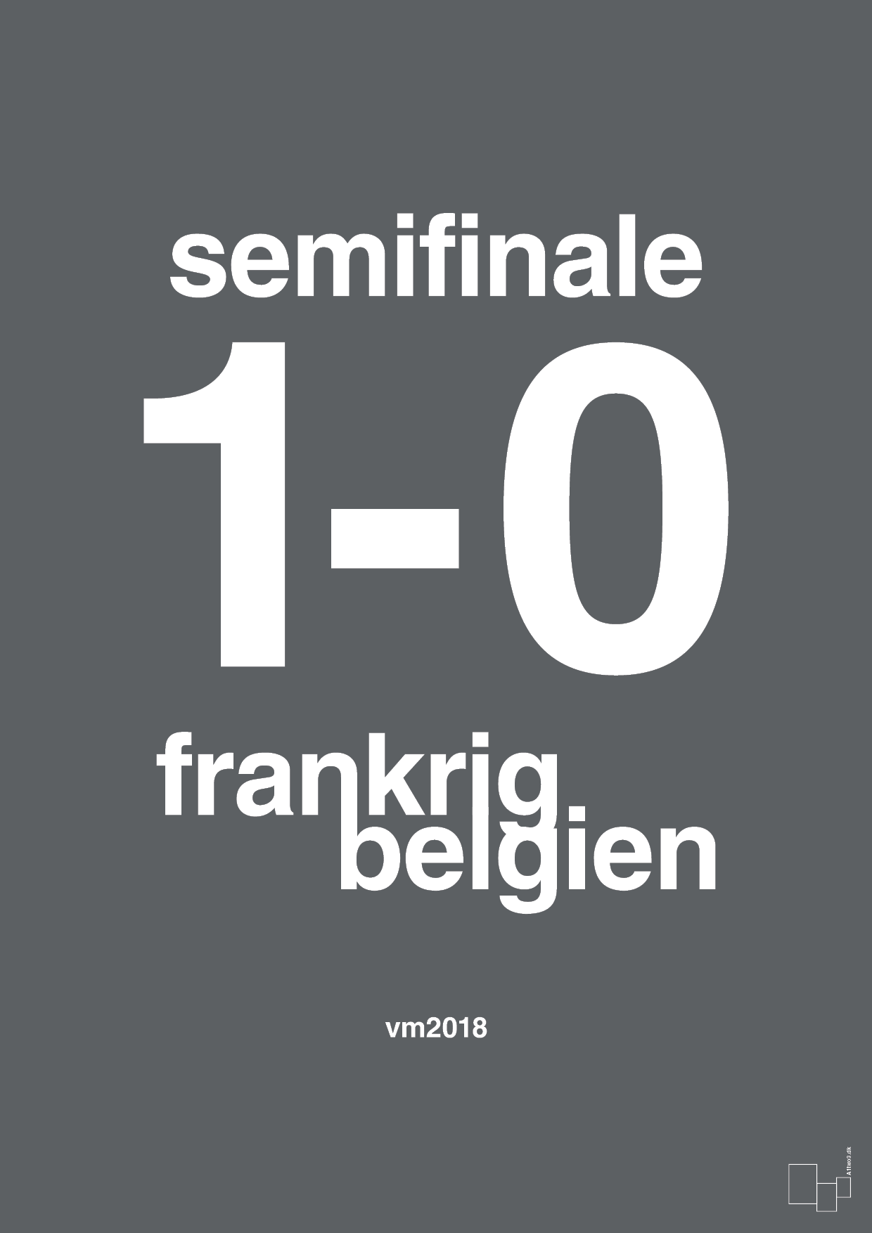 resultat for fodbold vm semifinale B i 2018 - Plakat med Sport & Fritid i Graphic Charcoal