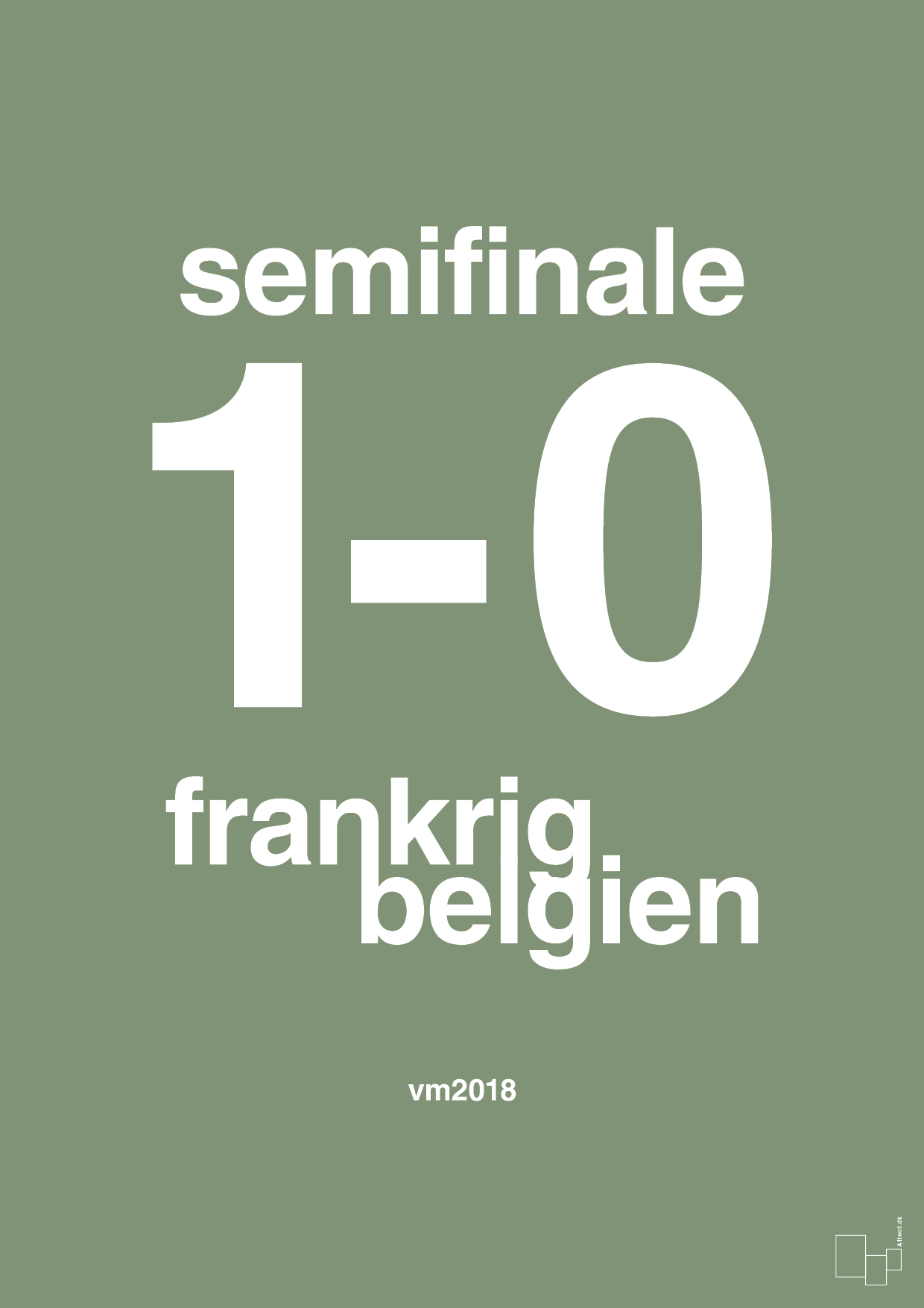 resultat for fodbold vm semifinale B i 2018 - Plakat med Sport & Fritid i Jade