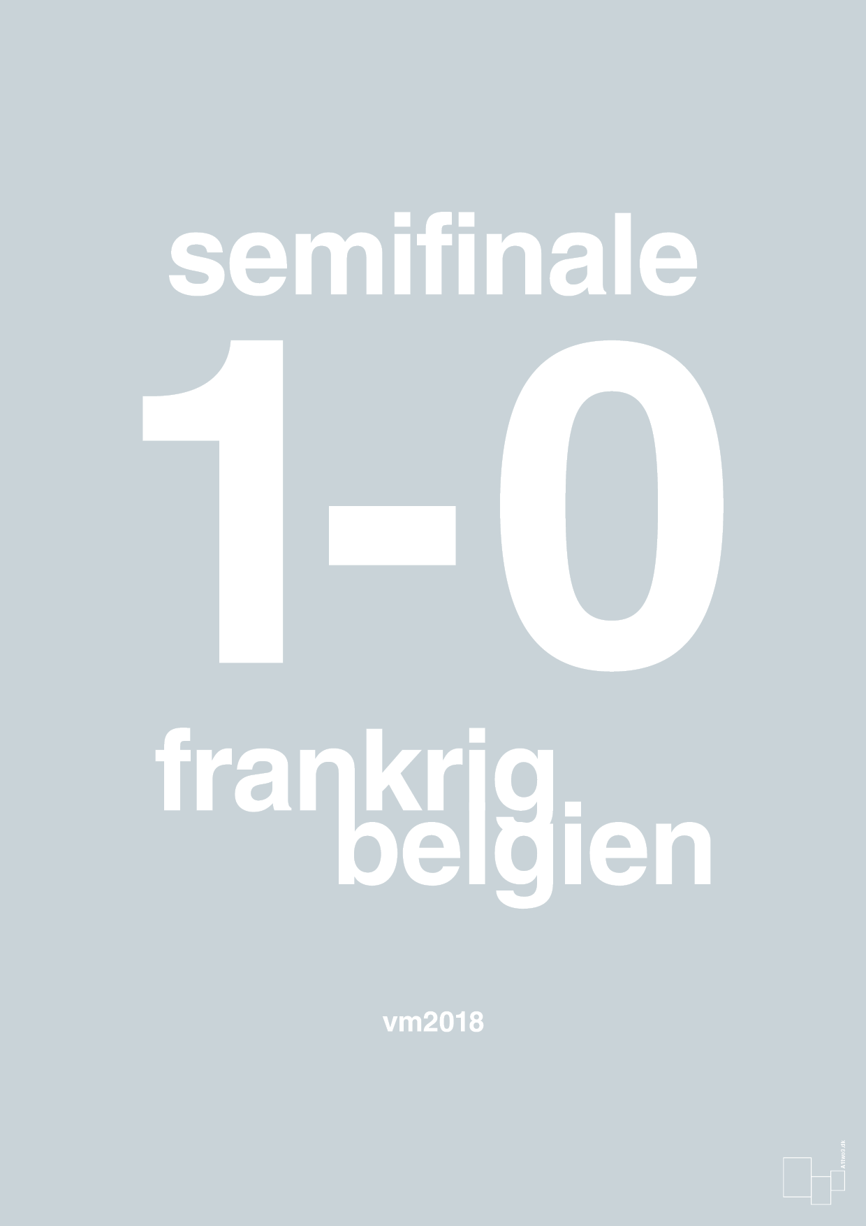 resultat for fodbold vm semifinale B i 2018 - Plakat med Sport & Fritid i Light Drizzle