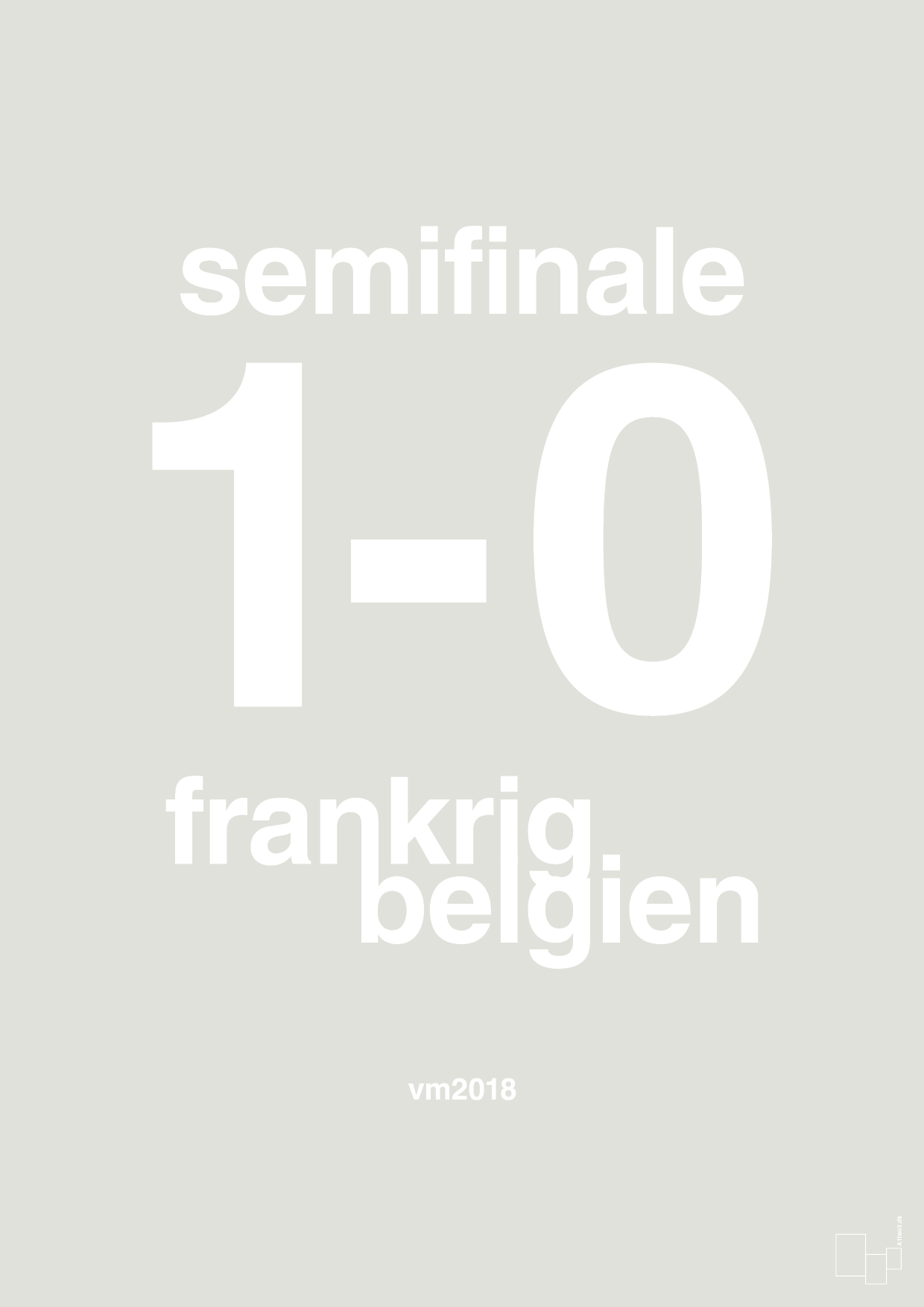 resultat for fodbold vm semifinale B i 2018 - Plakat med Sport & Fritid i Painters White