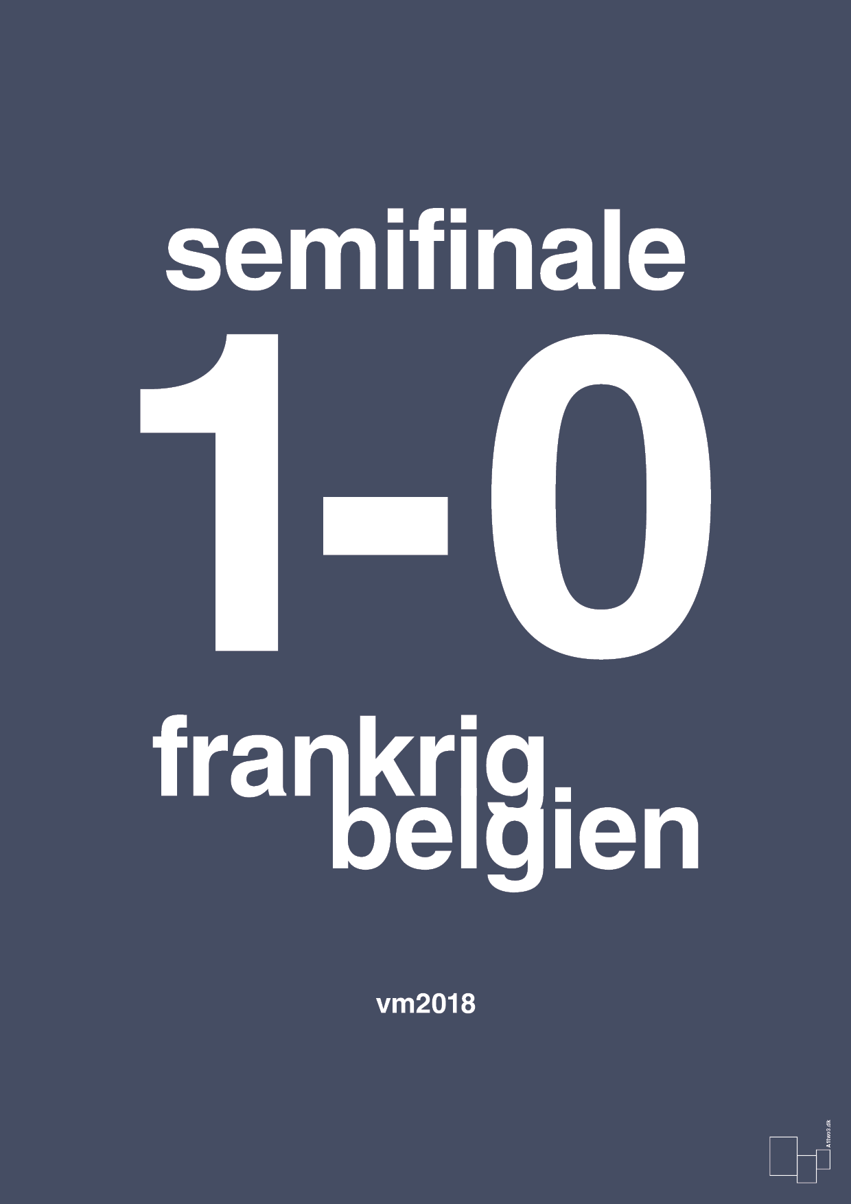 resultat for fodbold vm semifinale B i 2018 - Plakat med Sport & Fritid i Petrol