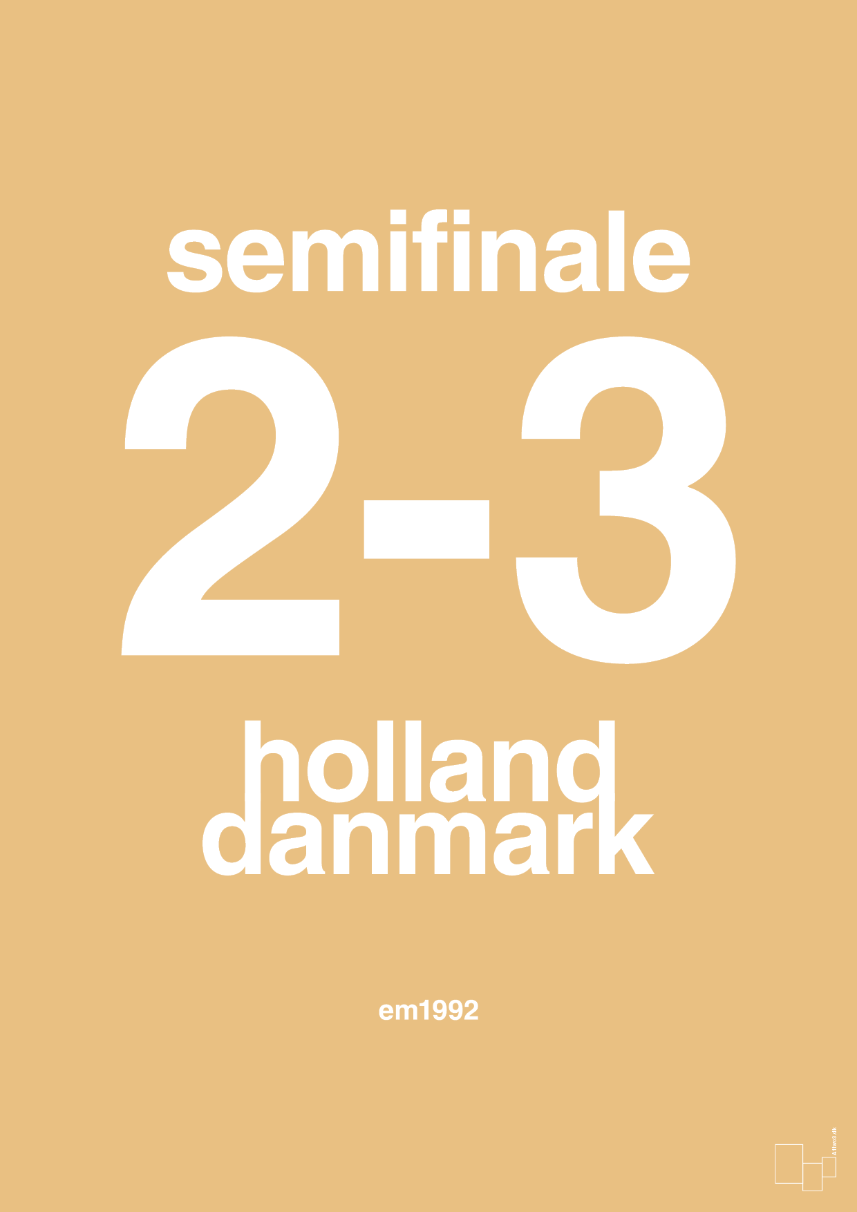 resultat for fodbold em semifinale A i 1992 - Plakat med Sport & Fritid i Charismatic