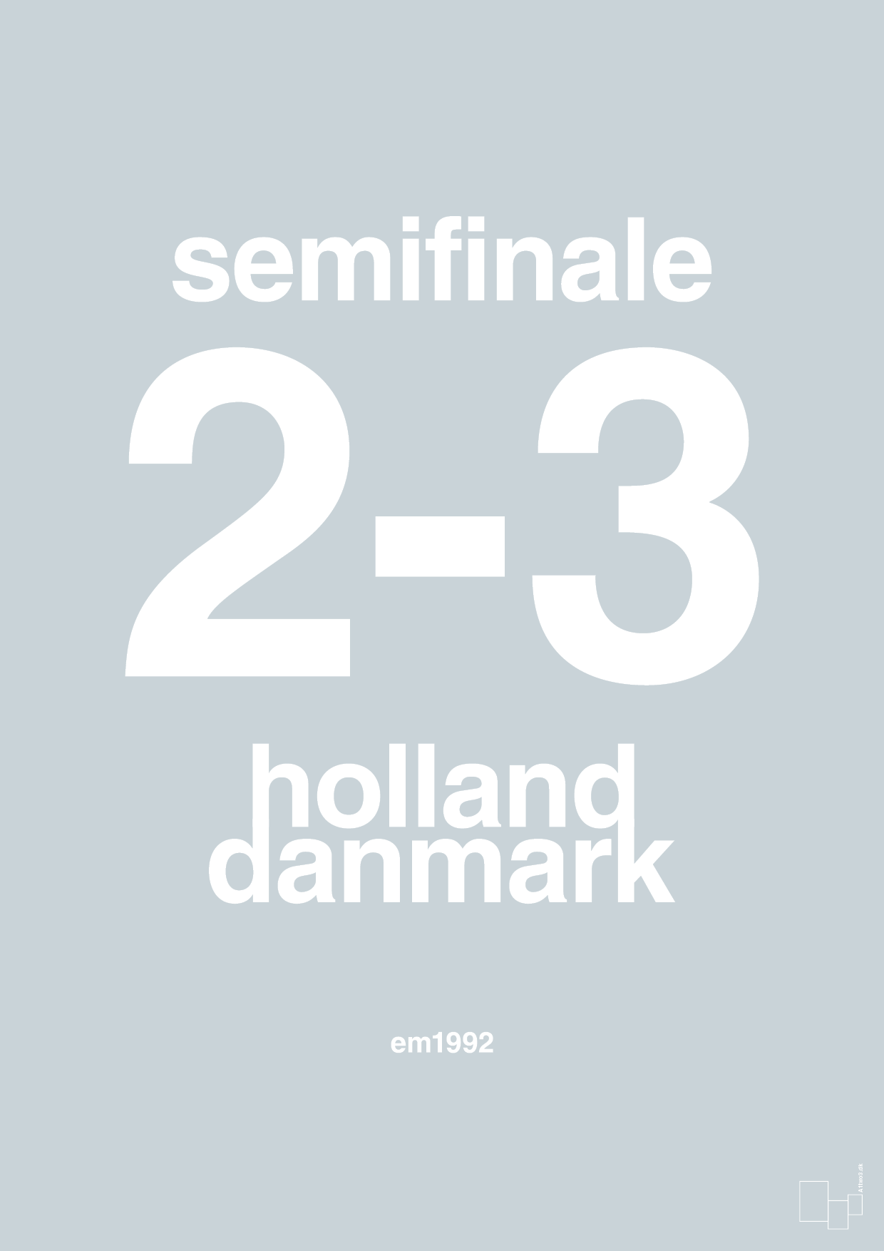resultat for fodbold em semifinale A i 1992 - Plakat med Sport & Fritid i Light Drizzle
