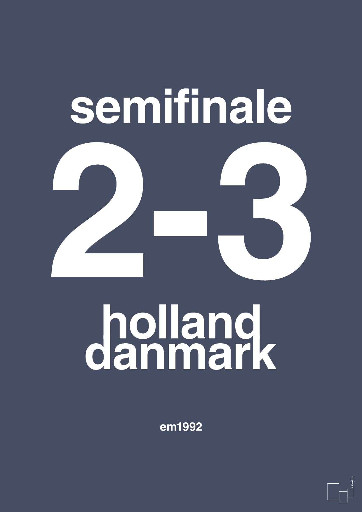 resultat for fodbold em semifinale A i 1992 - Plakat med Sport & Fritid i Petrol