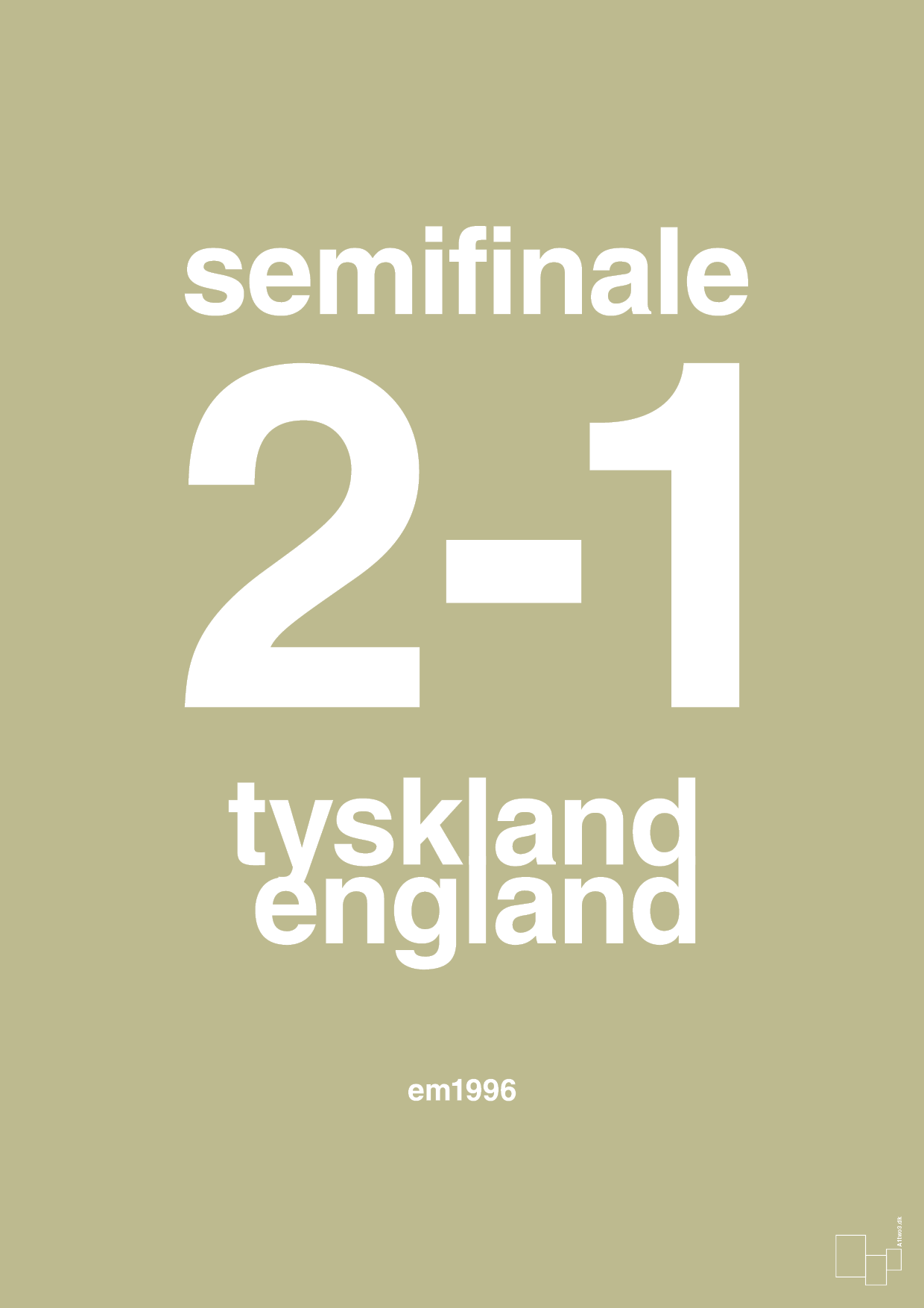 resultat for fodbold em semifinale A i 1996 - Plakat med Sport & Fritid i Back to Nature