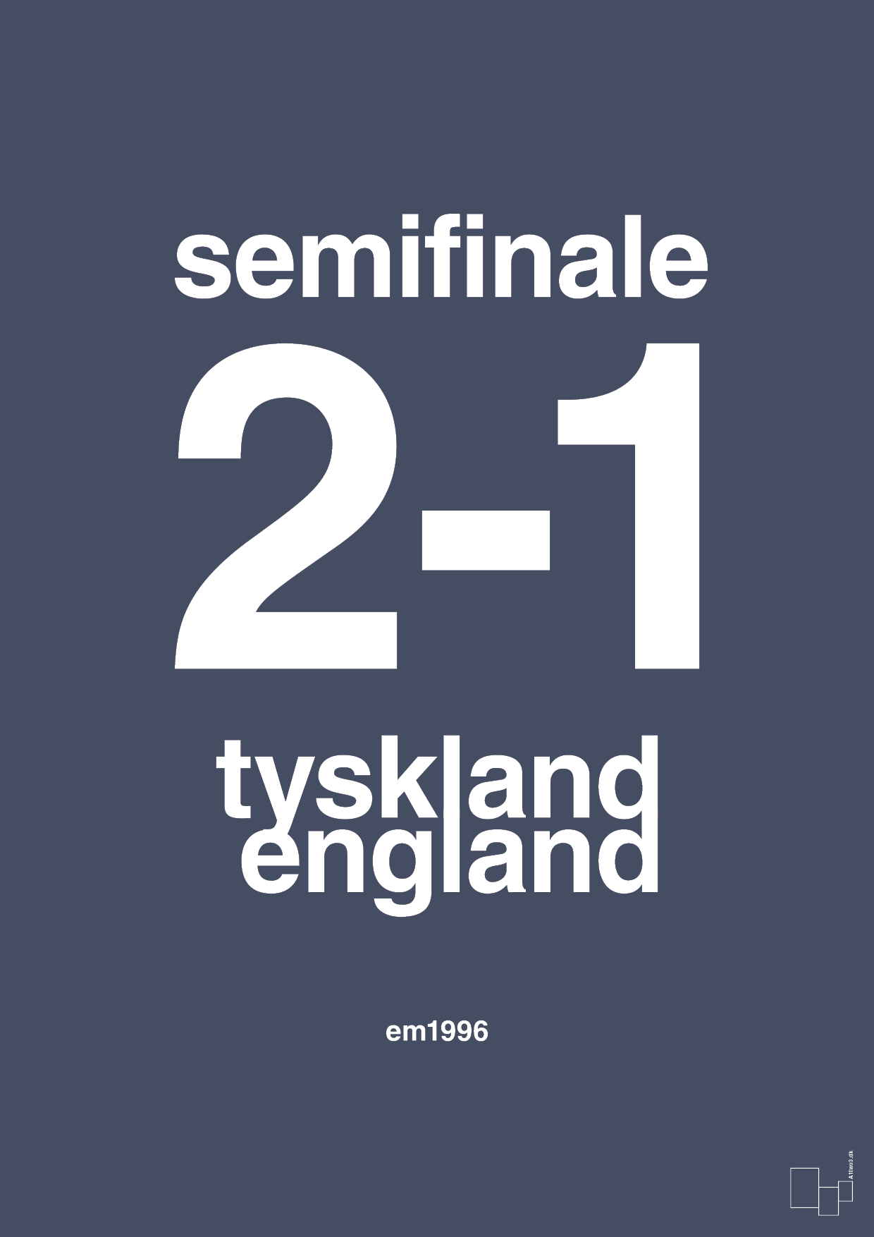 resultat for fodbold em semifinale A i 1996 - Plakat med Sport & Fritid i Petrol