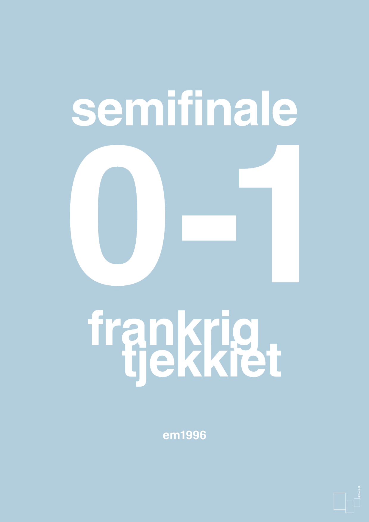 resultat for fodbold em semifinale B i 1996 - Plakat med Sport & Fritid i Heavenly Blue