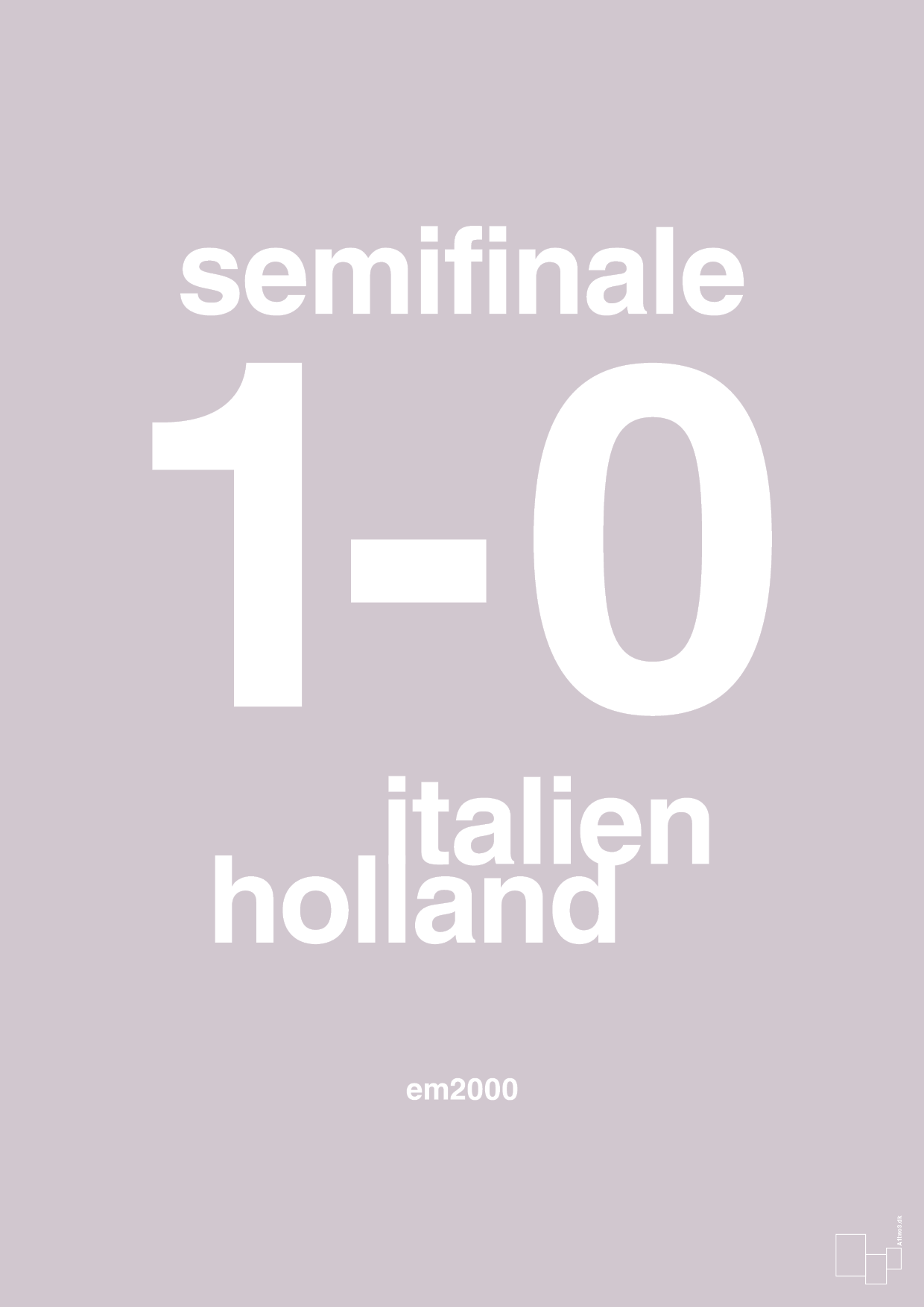 resultat for fodbold em semifinale A i 2000 - Plakat med Sport & Fritid i Dusty Lilac