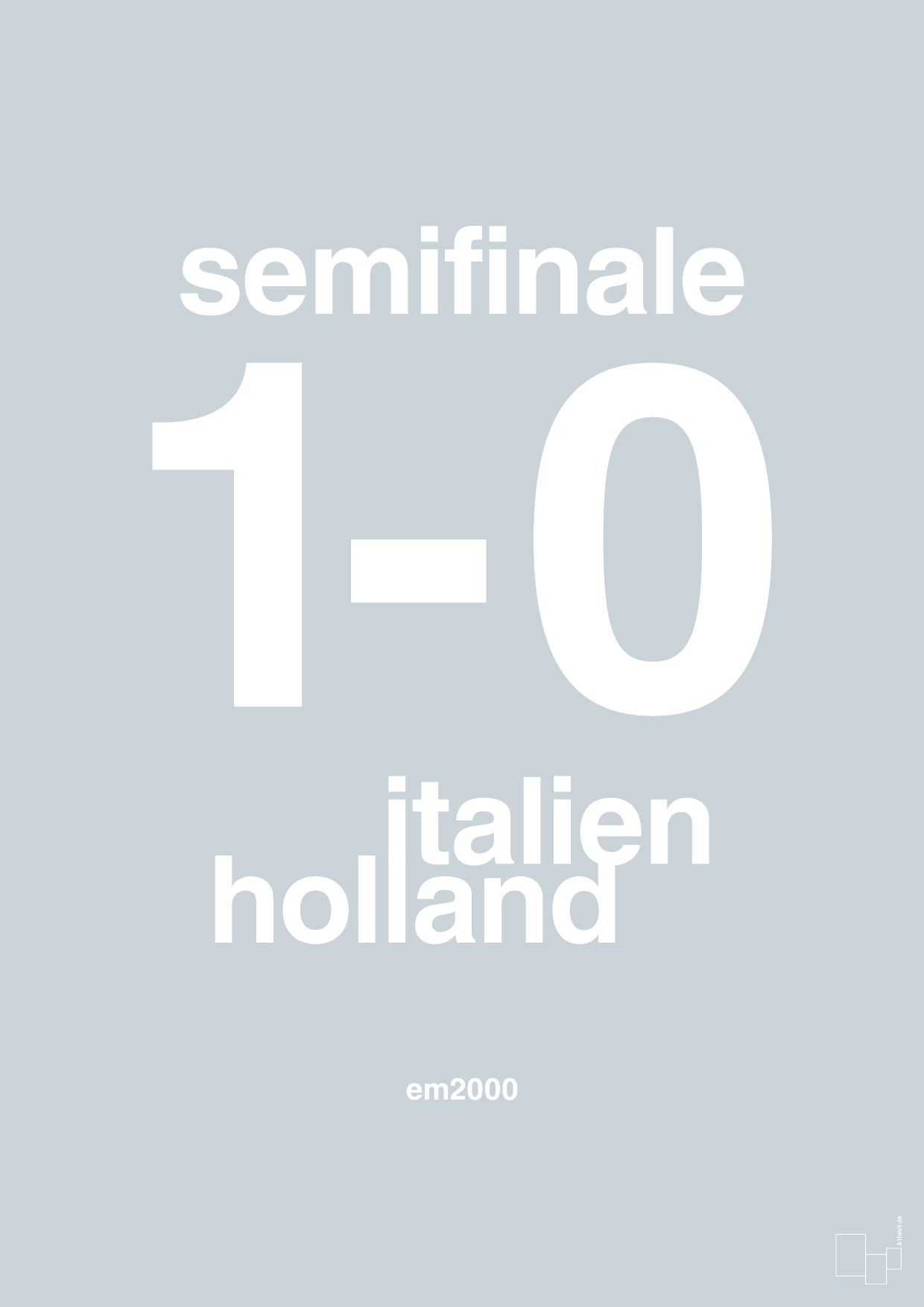 resultat for fodbold em semifinale A i 2000 - Plakat med Sport & Fritid i Light Drizzle
