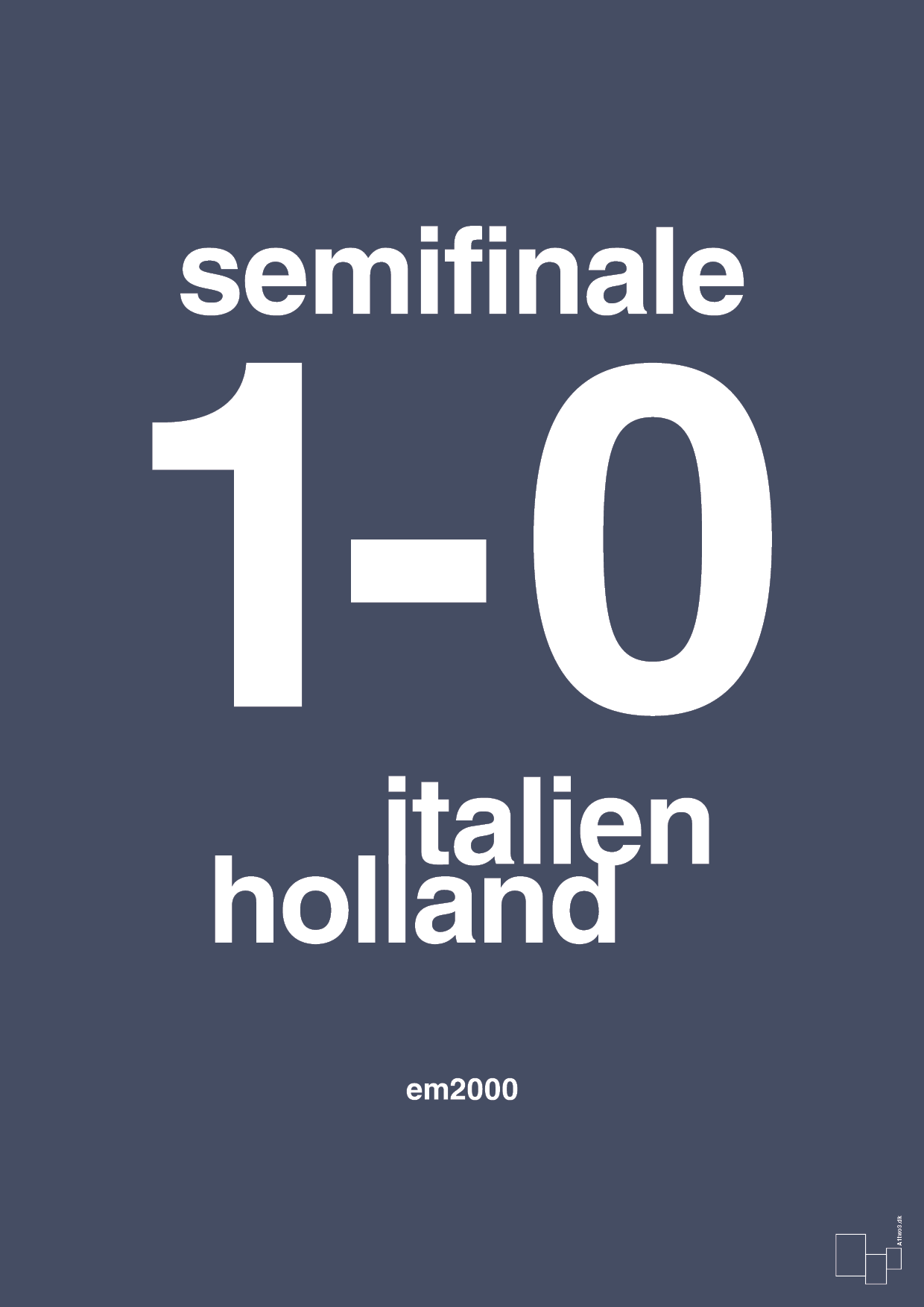 resultat for fodbold em semifinale A i 2000 - Plakat med Sport & Fritid i Petrol