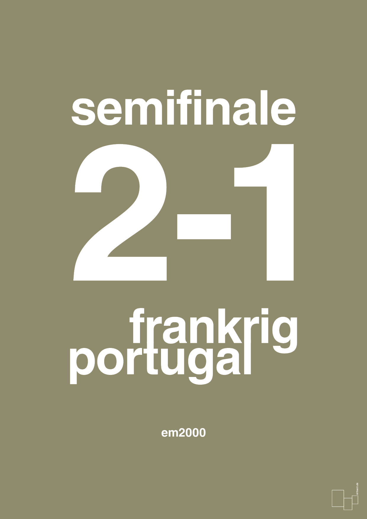 resultat for fodbold em semifinale B i 2000 - Plakat med Sport & Fritid i Misty Forrest