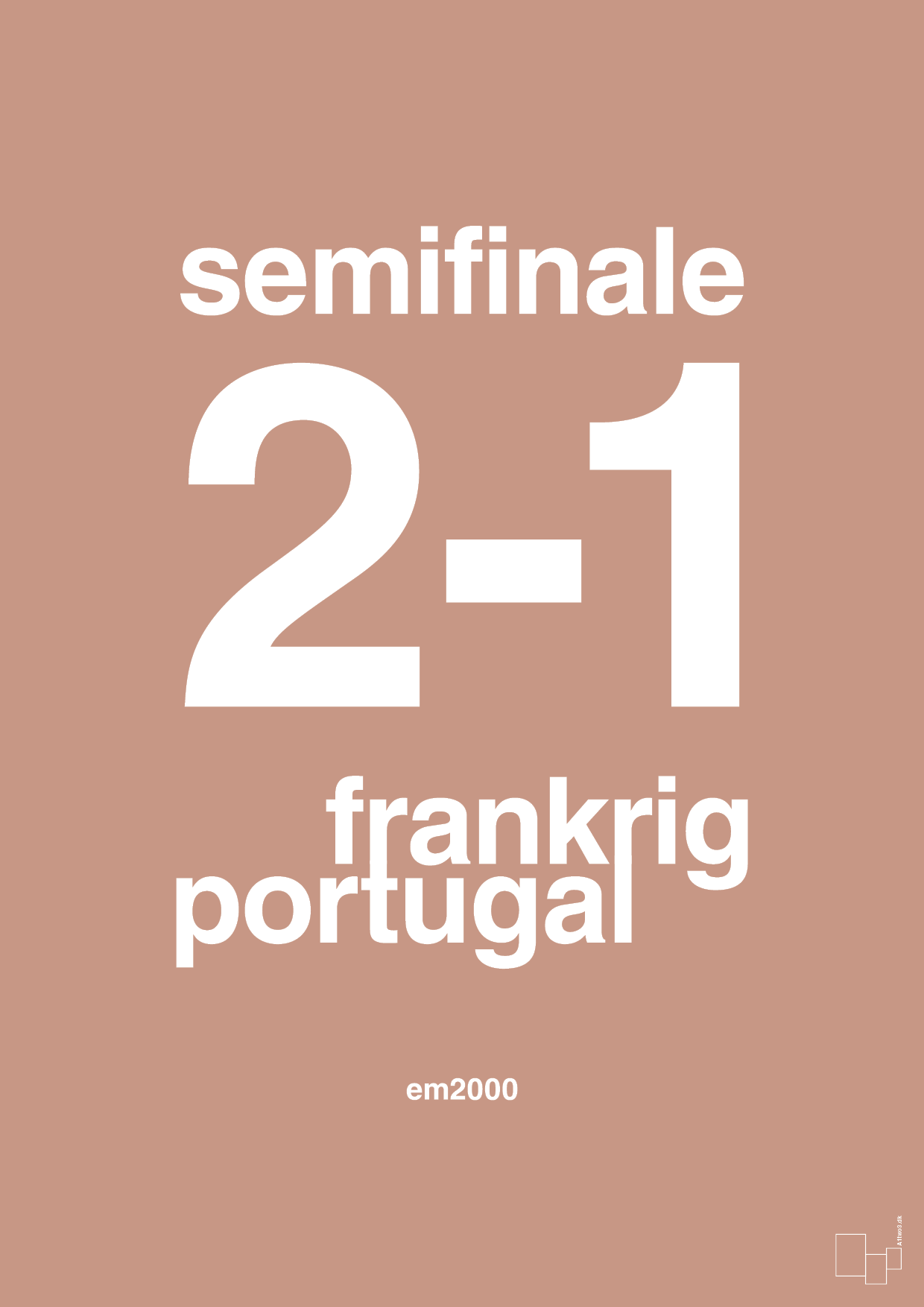 resultat for fodbold em semifinale B i 2000 - Plakat med Sport & Fritid i Powder
