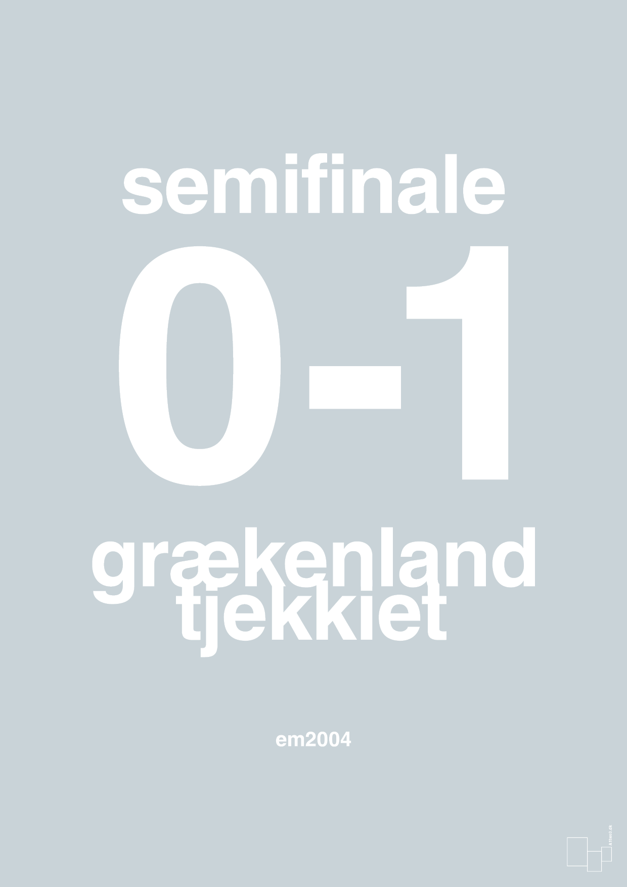 resultat for fodbold em semifinale A i 2004 - Plakat med Sport & Fritid i Light Drizzle