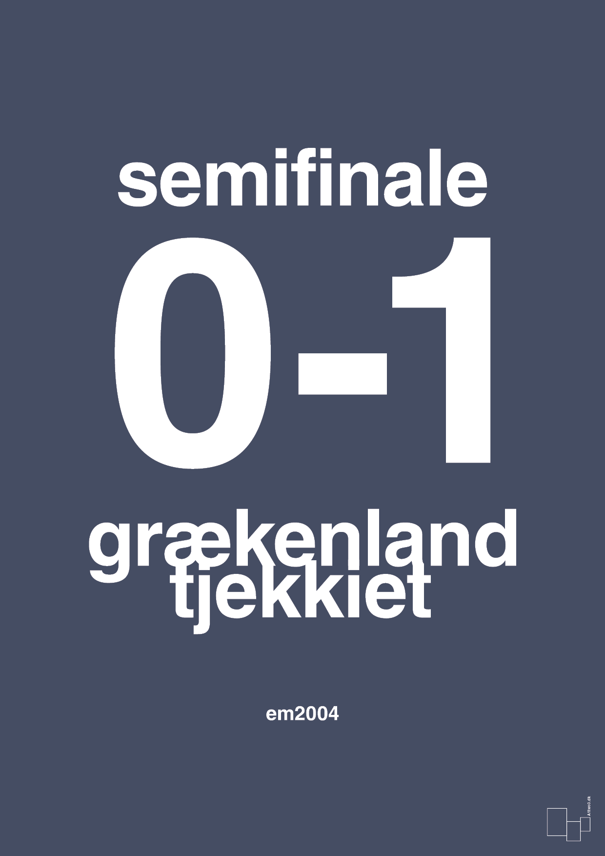 resultat for fodbold em semifinale A i 2004 - Plakat med Sport & Fritid i Petrol