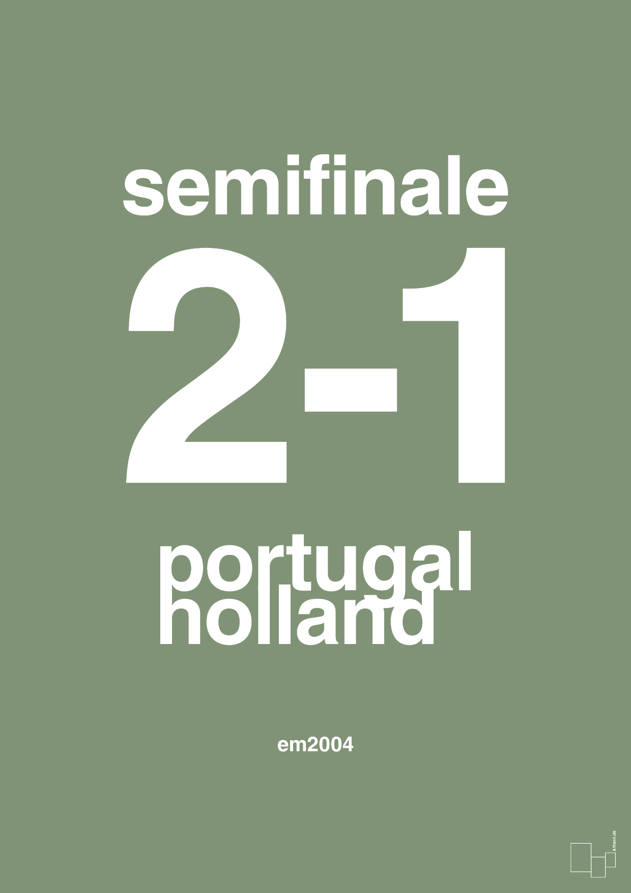 resultat for fodbold em semifinale B i 2004 - Plakat med Sport & Fritid i Jade