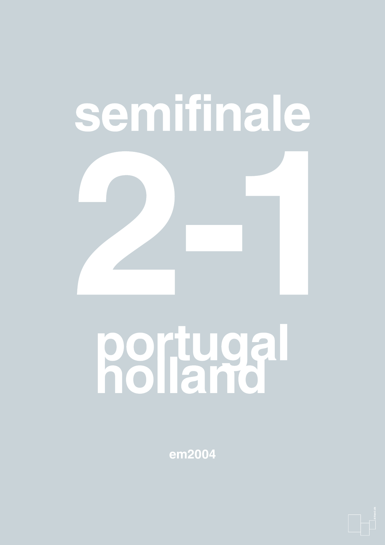 resultat for fodbold em semifinale B i 2004 - Plakat med Sport & Fritid i Light Drizzle