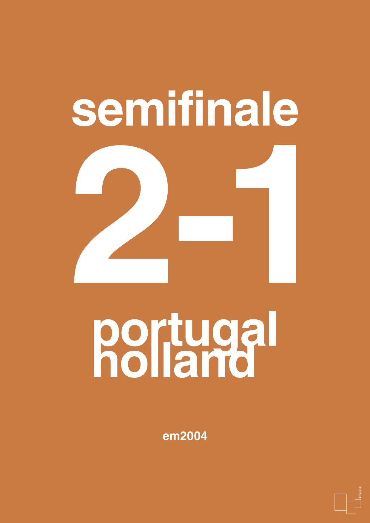resultat for fodbold em semifinale B i 2004 - Plakat med Sport & Fritid i Rumba Orange