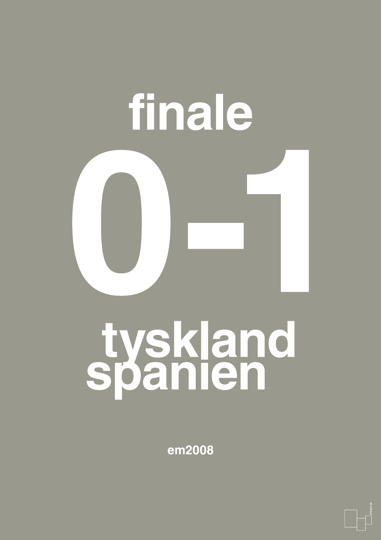 resultat for fodbold em finalen i 2008 - Plakat med Sport & Fritid i Battleship Gray
