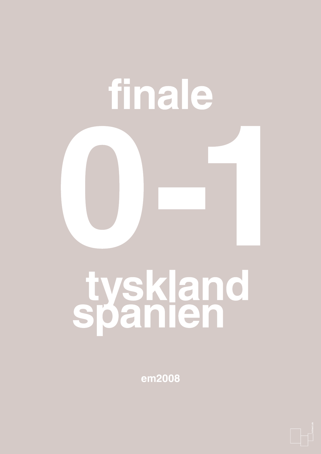 resultat for fodbold em finalen i 2008 - Plakat med Sport & Fritid i Broken Beige