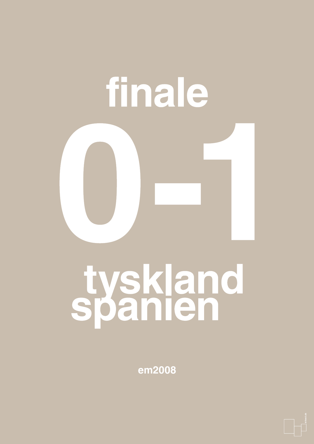 resultat for fodbold em finalen i 2008 - Plakat med Sport & Fritid i Creamy Mushroom
