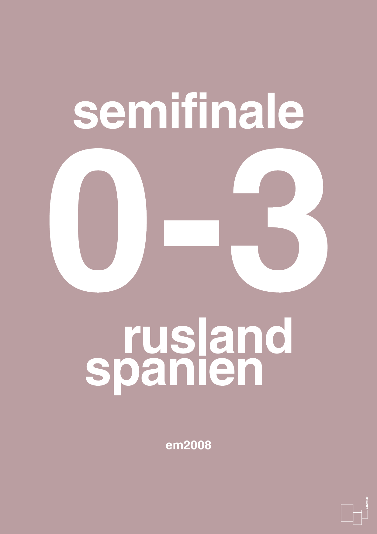resultat for fodbold em semifinale A i 2008 - Plakat med Sport & Fritid i Light Rose