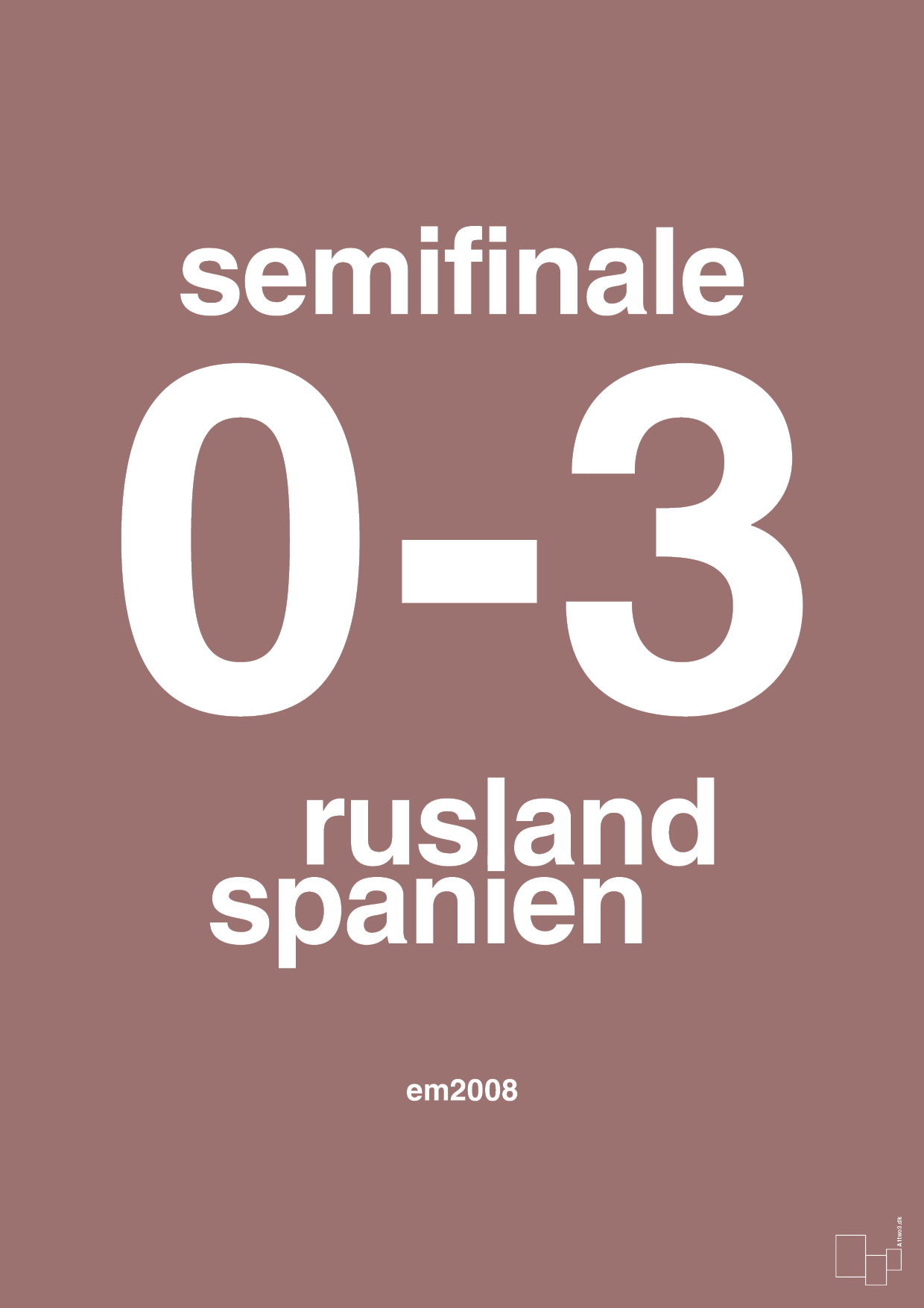 resultat for fodbold em semifinale A i 2008 - Plakat med Sport & Fritid i Plum