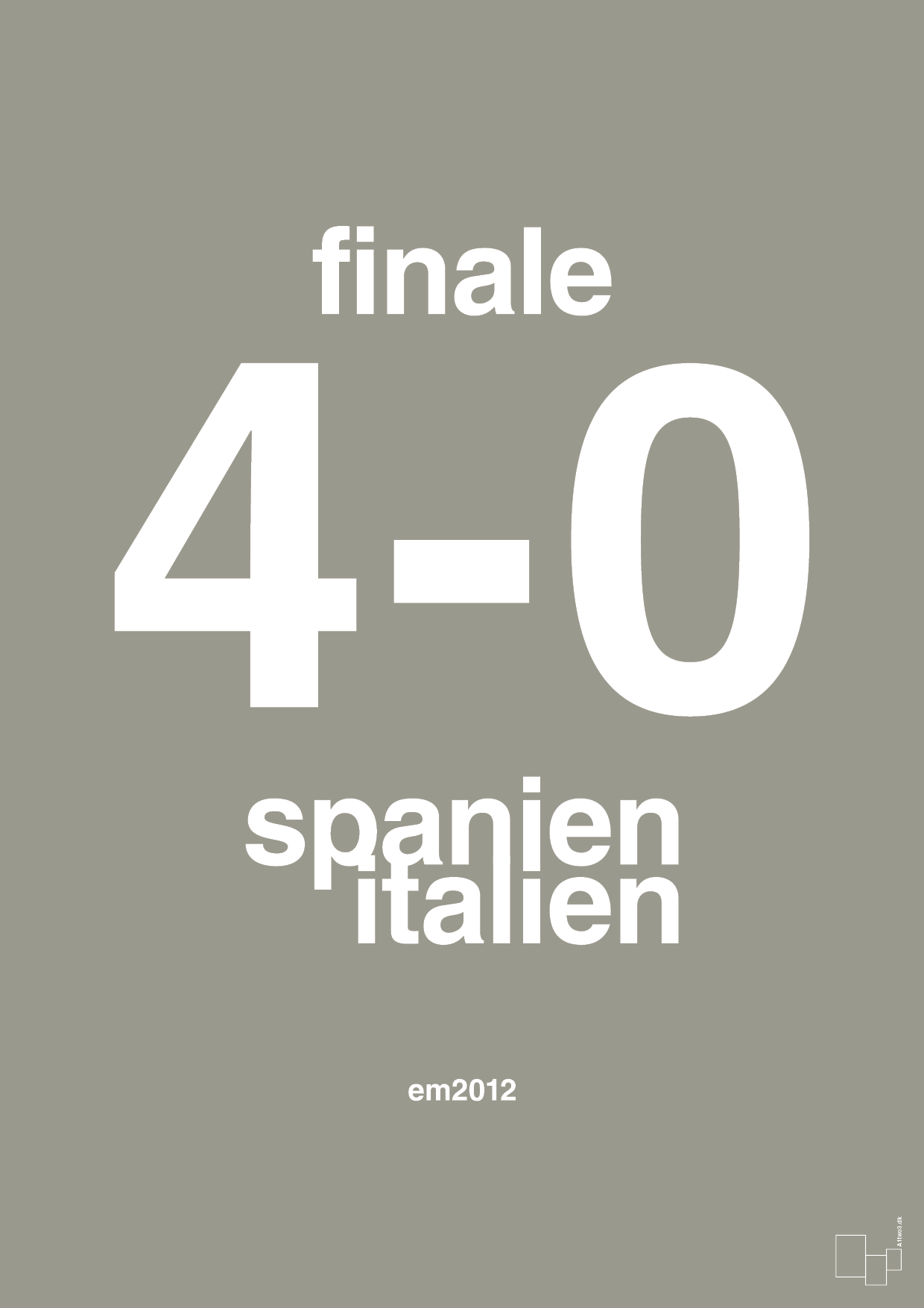 resultat for fodbold em finalen i 2012 - Plakat med Sport & Fritid i Battleship Gray
